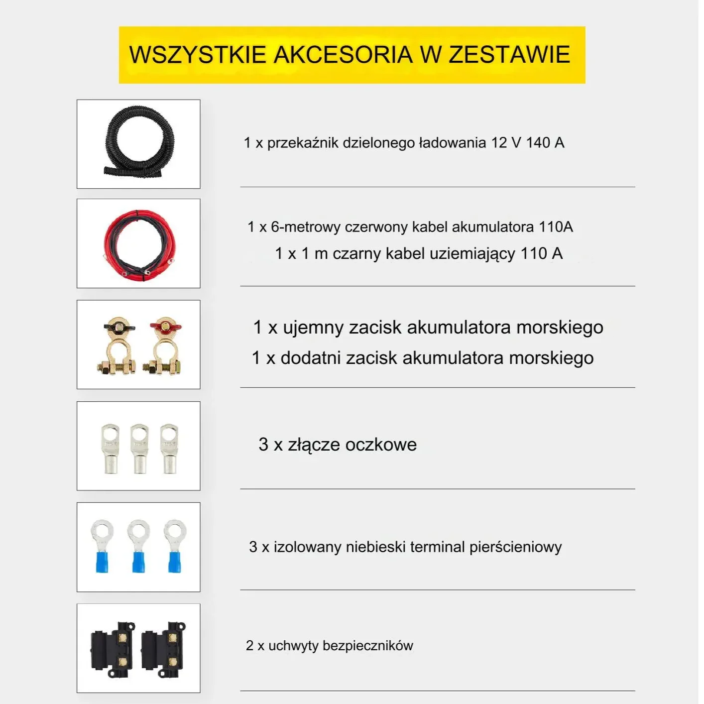 Separator akumulatorów zestaw izolatora baterii 5m 12 V - obrazek 3