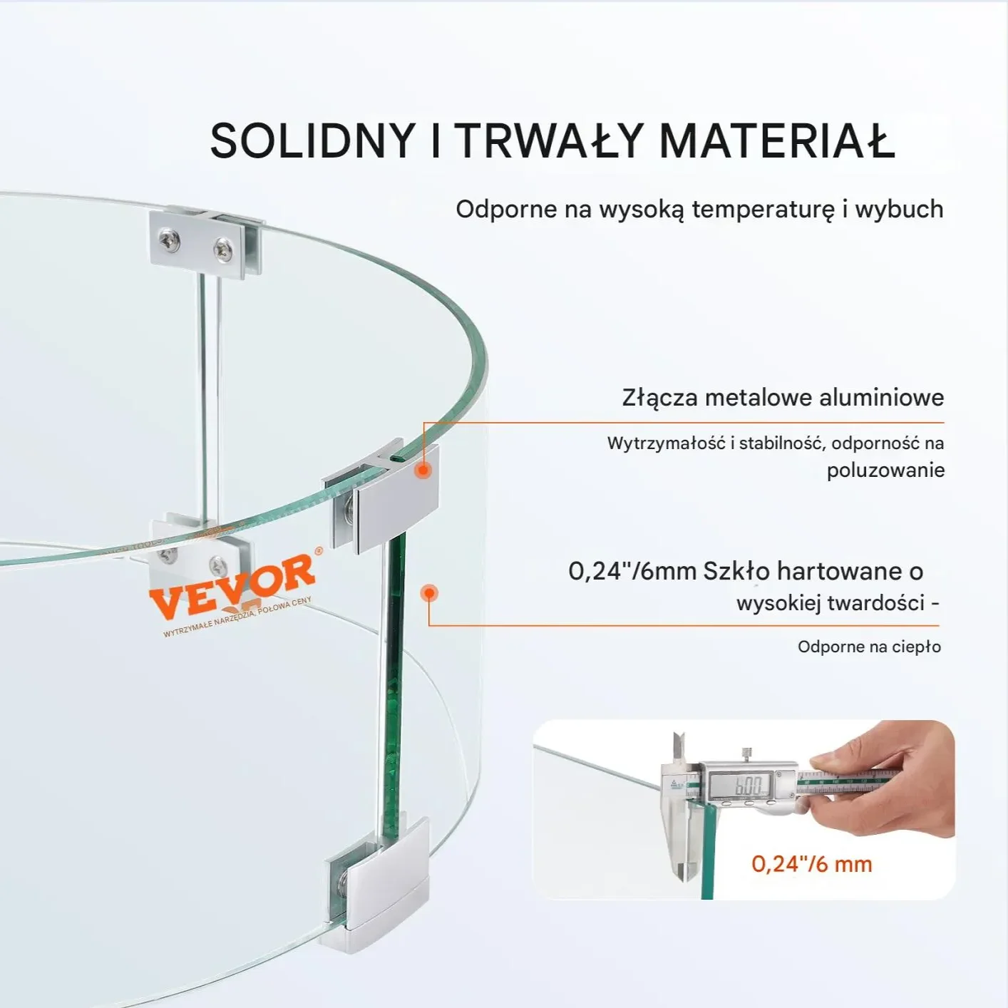 Osłona Kominkowa ze Szkła Hartowanego 15 x 66 cm - obrazek 3