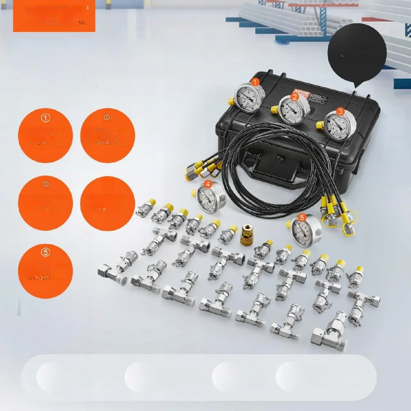 Zestaw do pomiaru ciśnienia hydraulicznego 13 złączy - obrazek 2