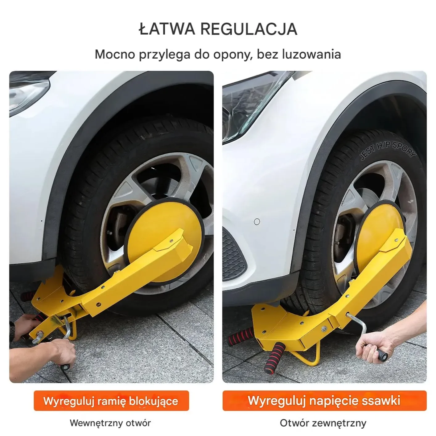 Blokada antykradzieżowa zabezpieczenie koła samochodu auta przyczepki 2szt - obrazek 9