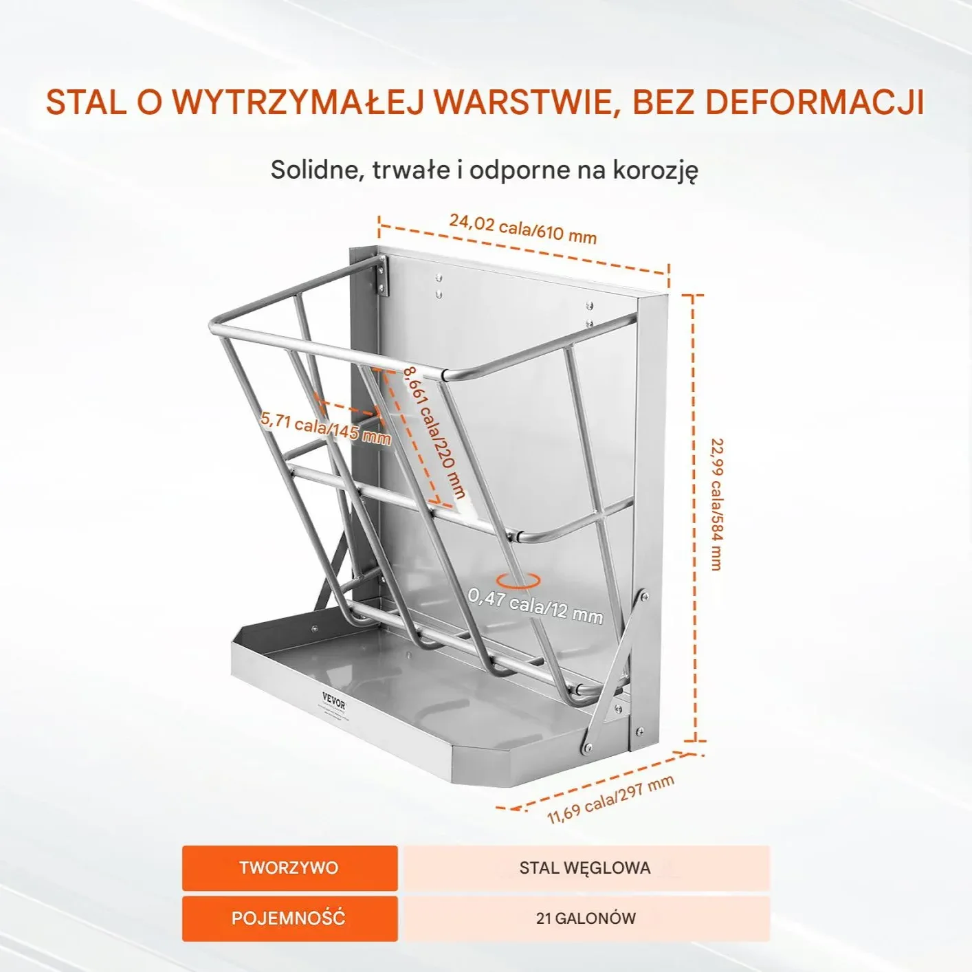 Ścienne Karmidło na Siano 2 w 1 Pojemność 80 Litrów - obrazek 2