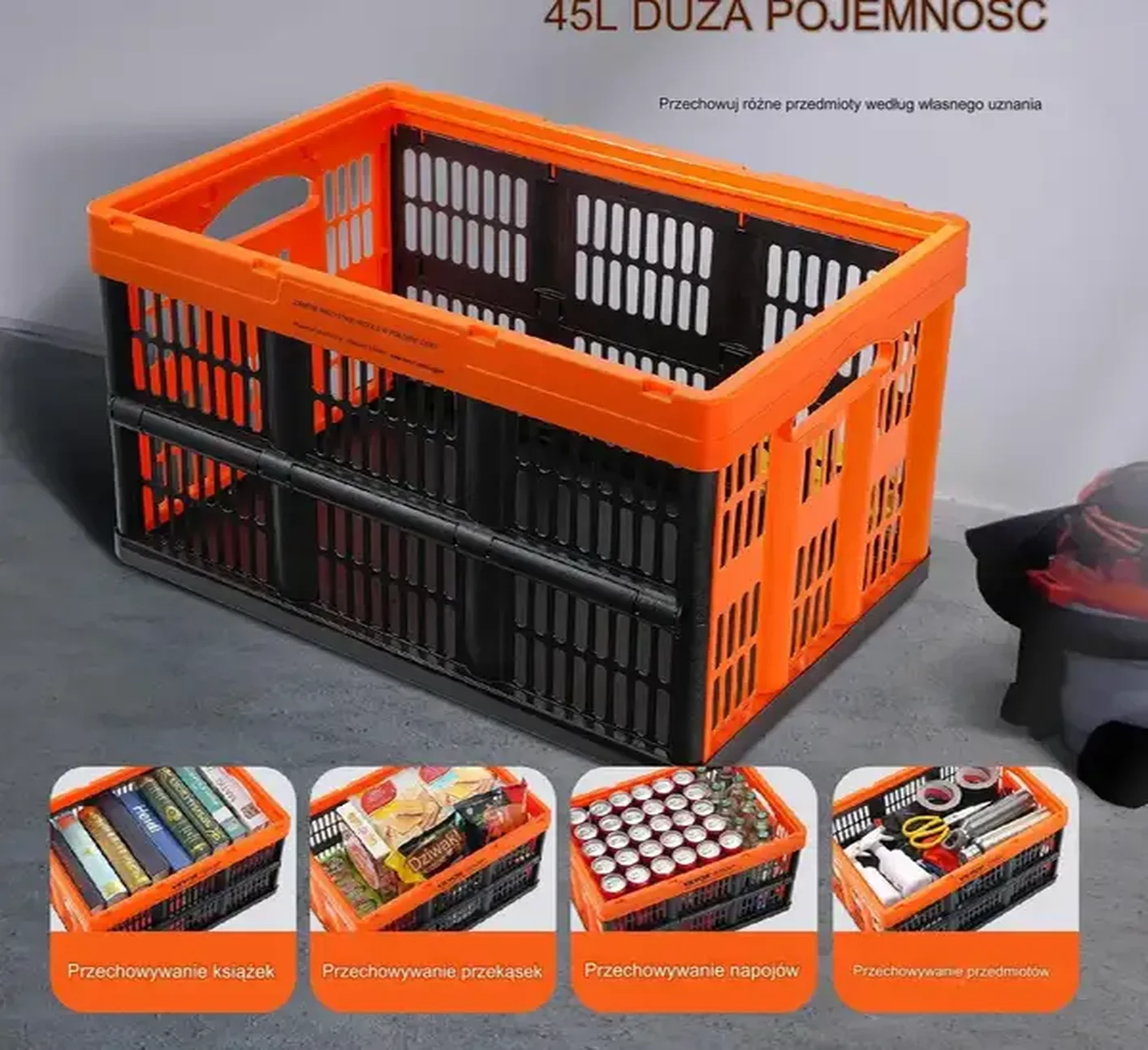 Skrzynka plastikowa pojemnik magazynowy 3 SZTUKI 52,5 x 35,5 x 30 cm - obrazek 3