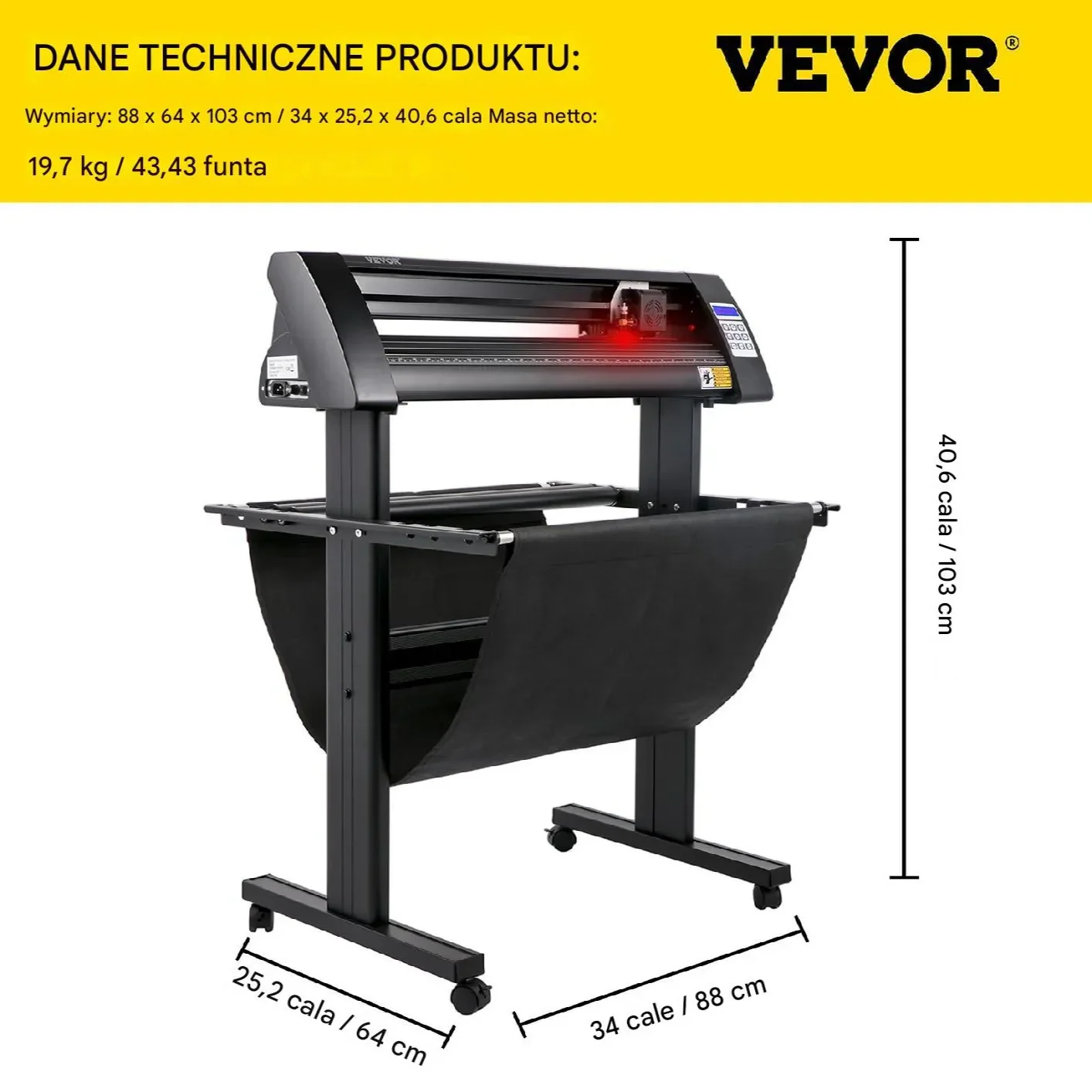 Ploter tnący 720 mm LED z optycznym okiem – precyzyjne cięcie folii