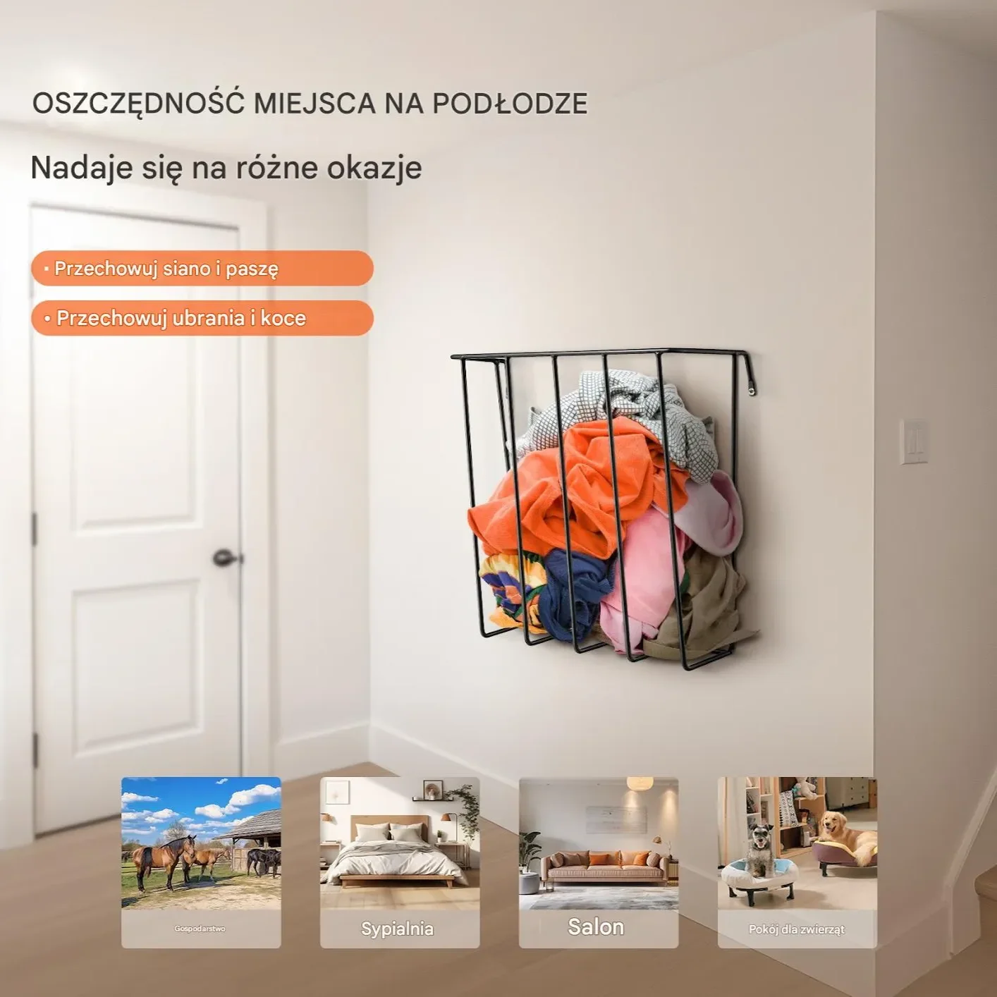 Ścienne Karmidło na Siano – 90 litrów dla Koni i Kóz - obrazek 4