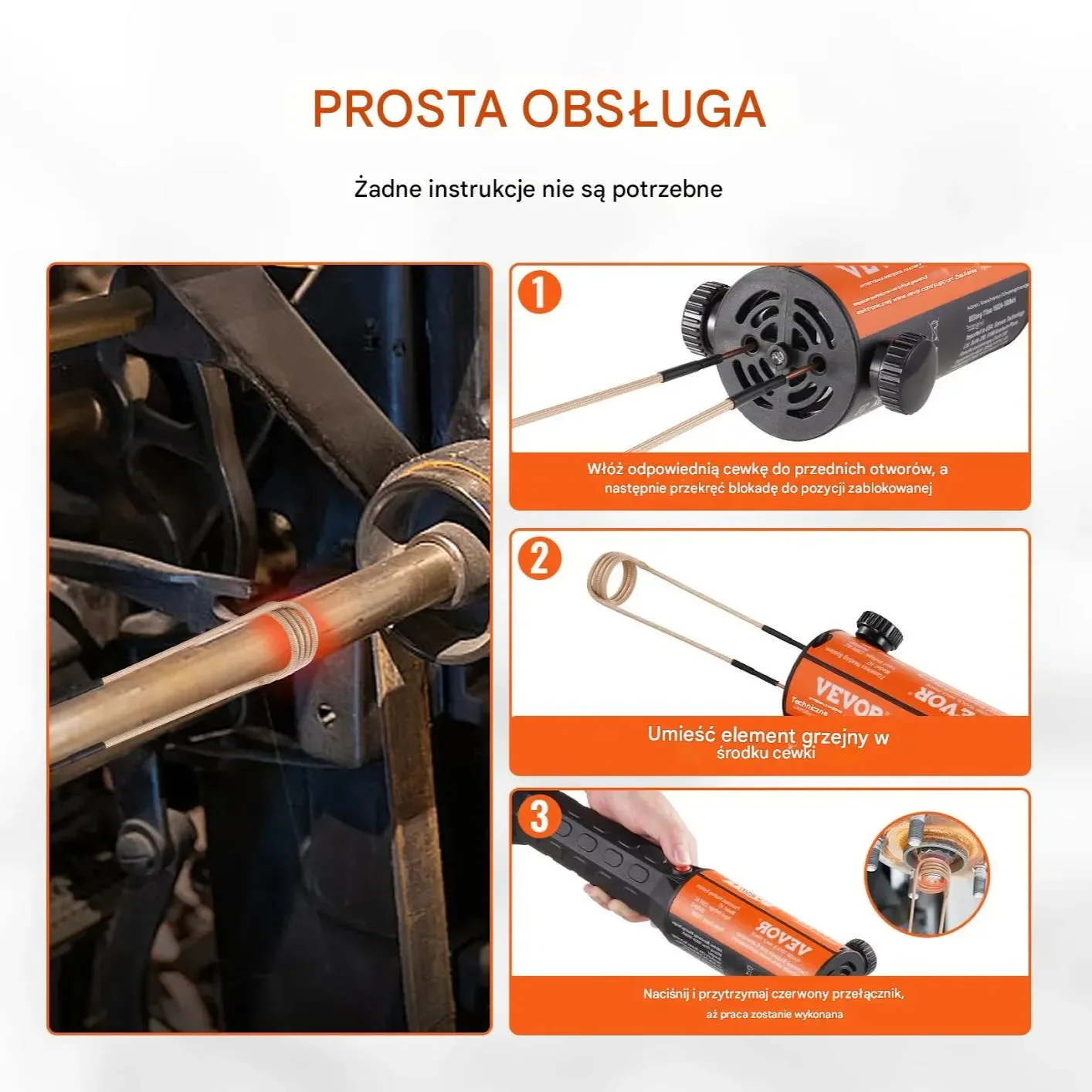 Indukcyjna podgrzewarka zgrzewarka 1KW do odkręcania śrub ręczna warsztat - obrazek 5