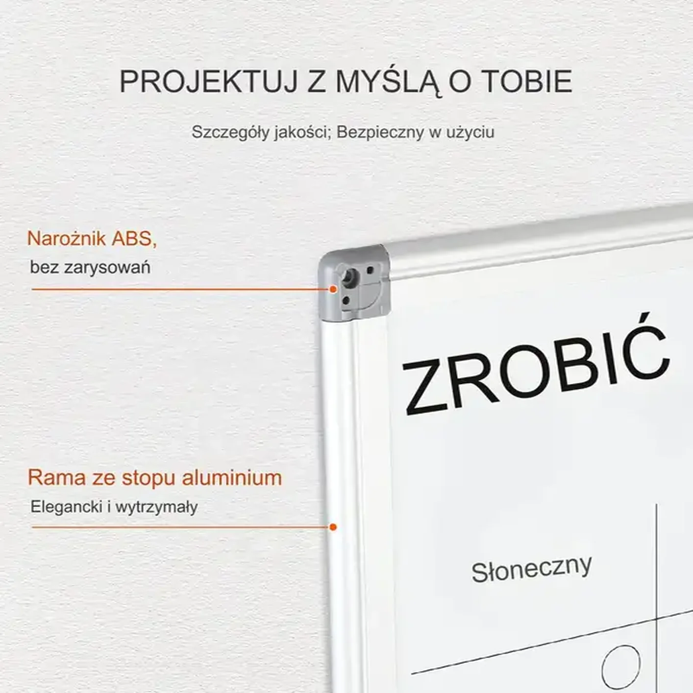 Kalendarz magnetyczny planer miesięczny suchościeralny biały - obrazek 4