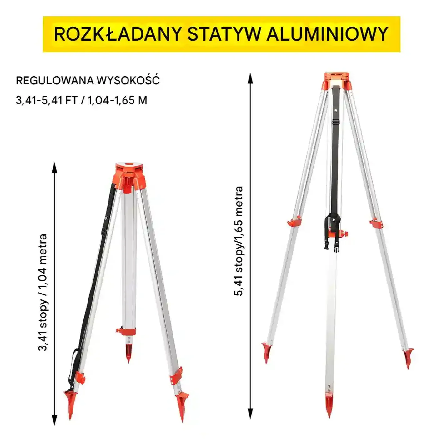 Poziomica laserowa obrotowa zielona 500m 360° z statywem i tyczką 5m - obrazek 4