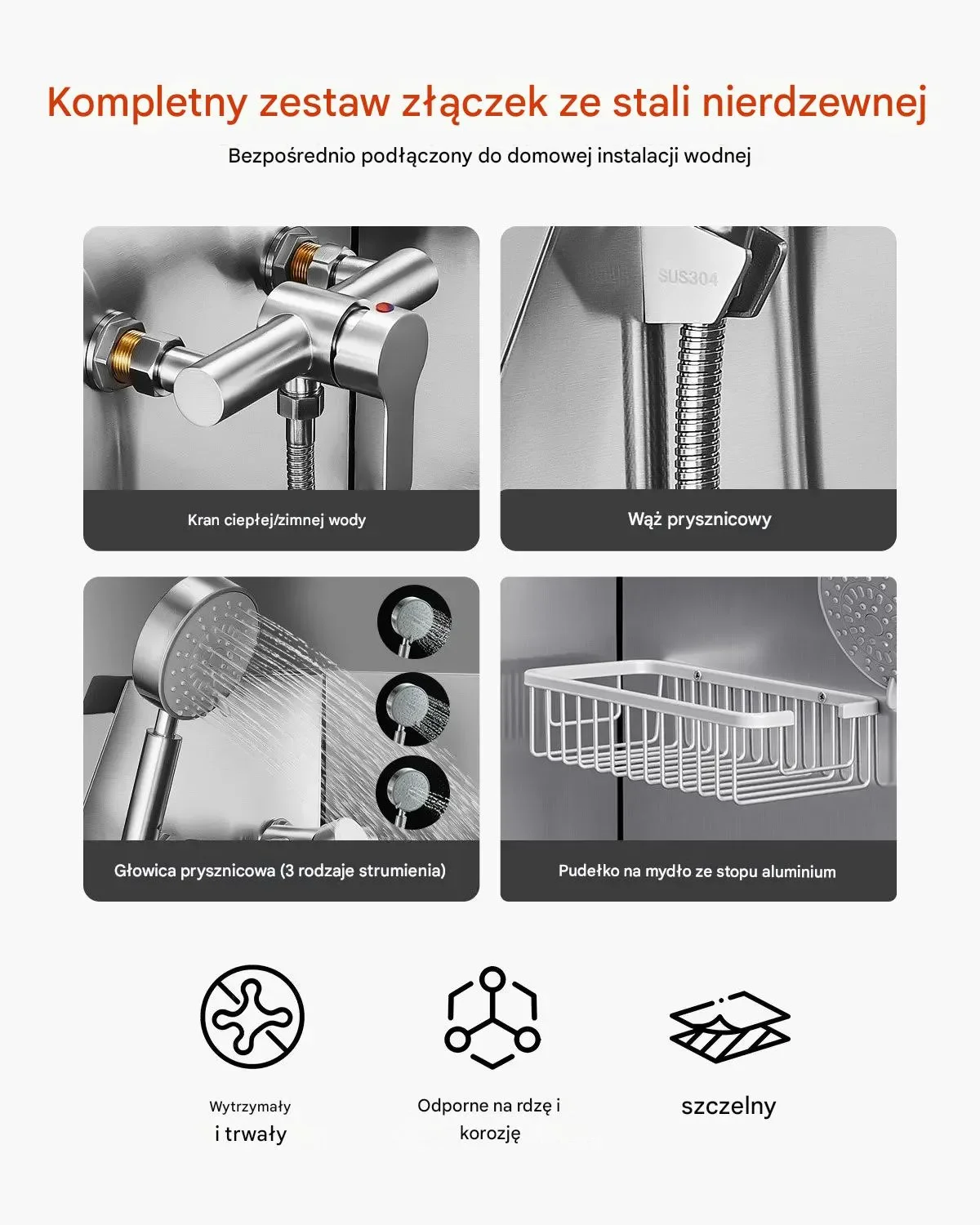 Wanna groomerska 127 cm stal nierdzewna rampa filtr prysznic drzwi lewe - obrazek 5