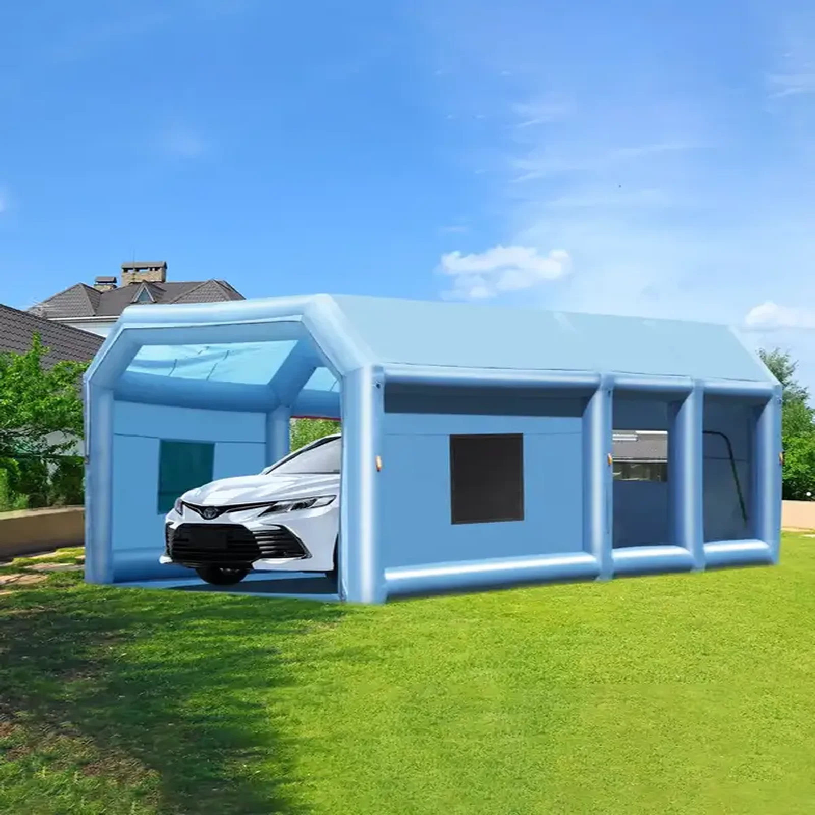 Kabina lakiernicza nadmuchiwana 7x4m z wentylatorami 1230W system filtracji - obrazek 3