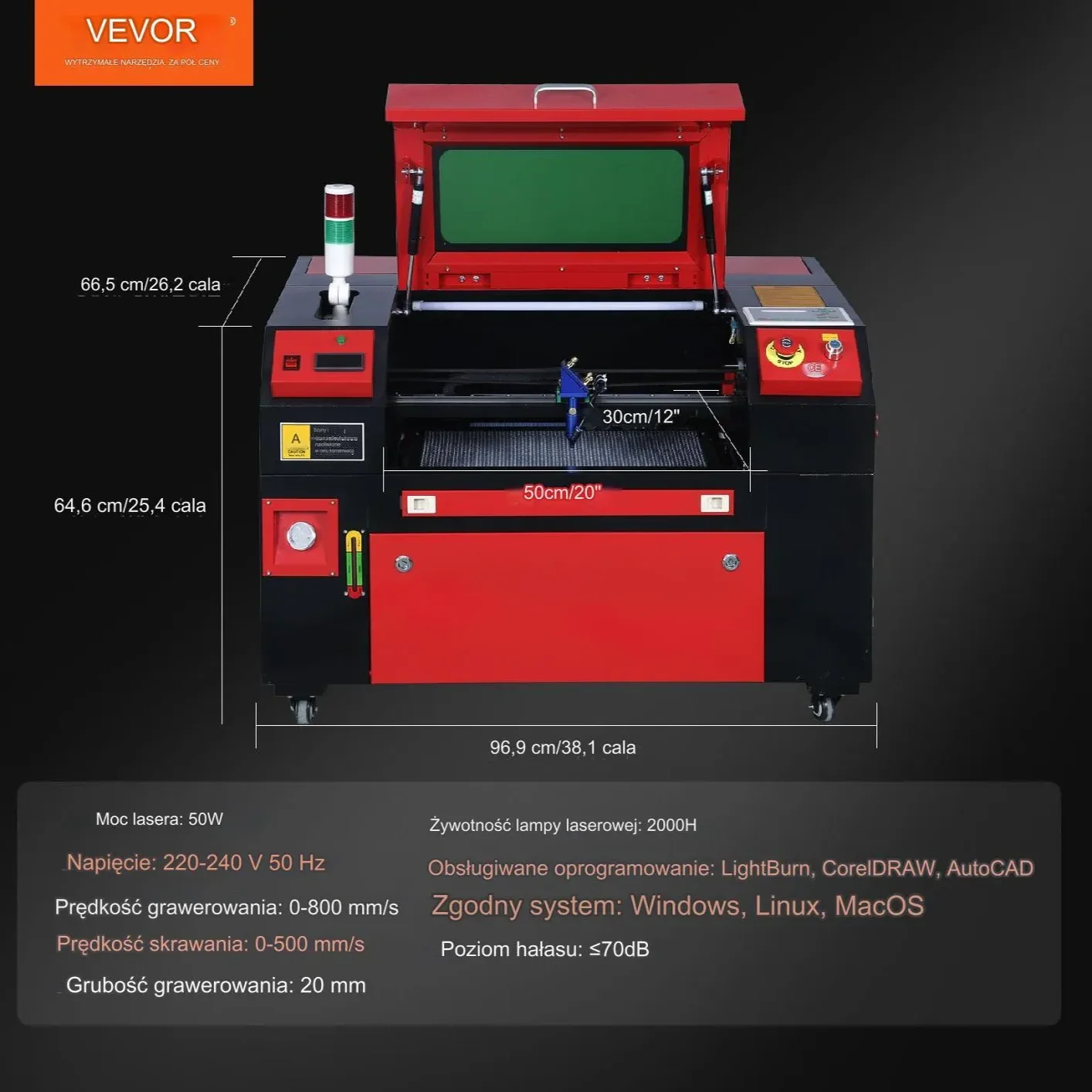 Grawerka laserowa wycinarka laserowa 50W 300x500 mm - obrazek 6