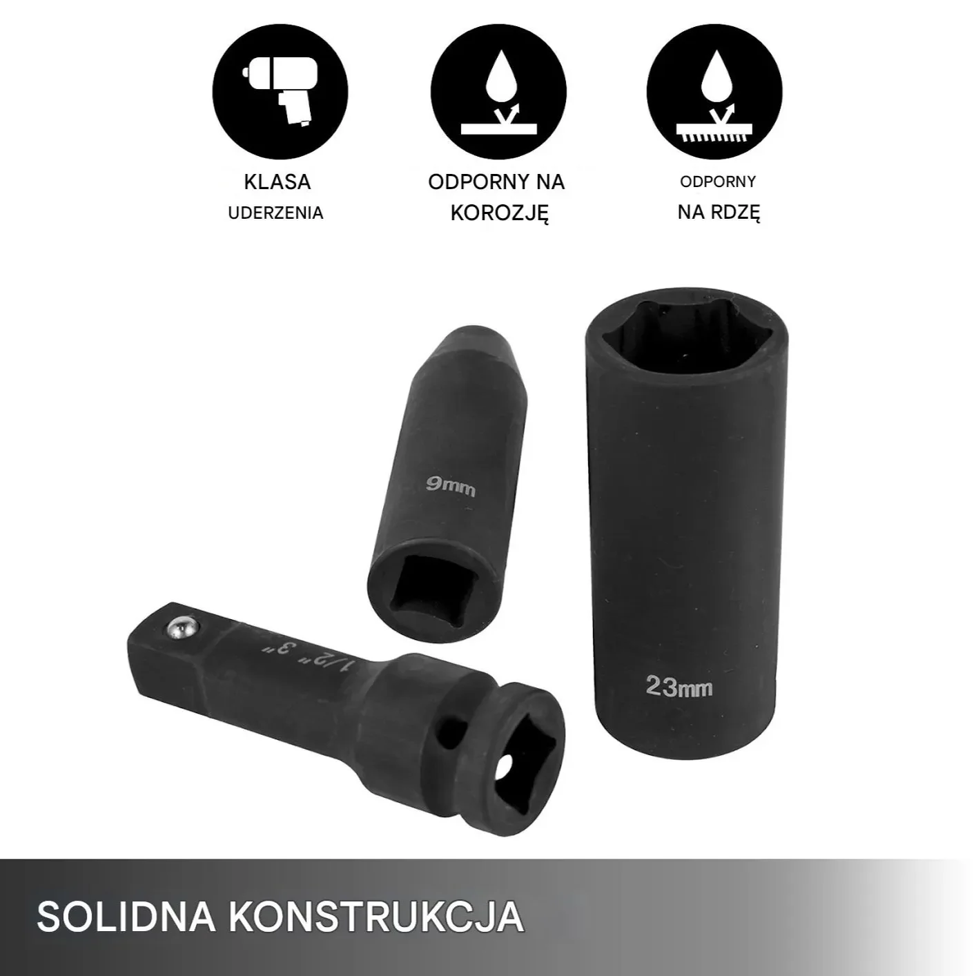 Zestaw Nasadek Udarowych Walizka 1/2'' 9-30 mm – 43 Elementy