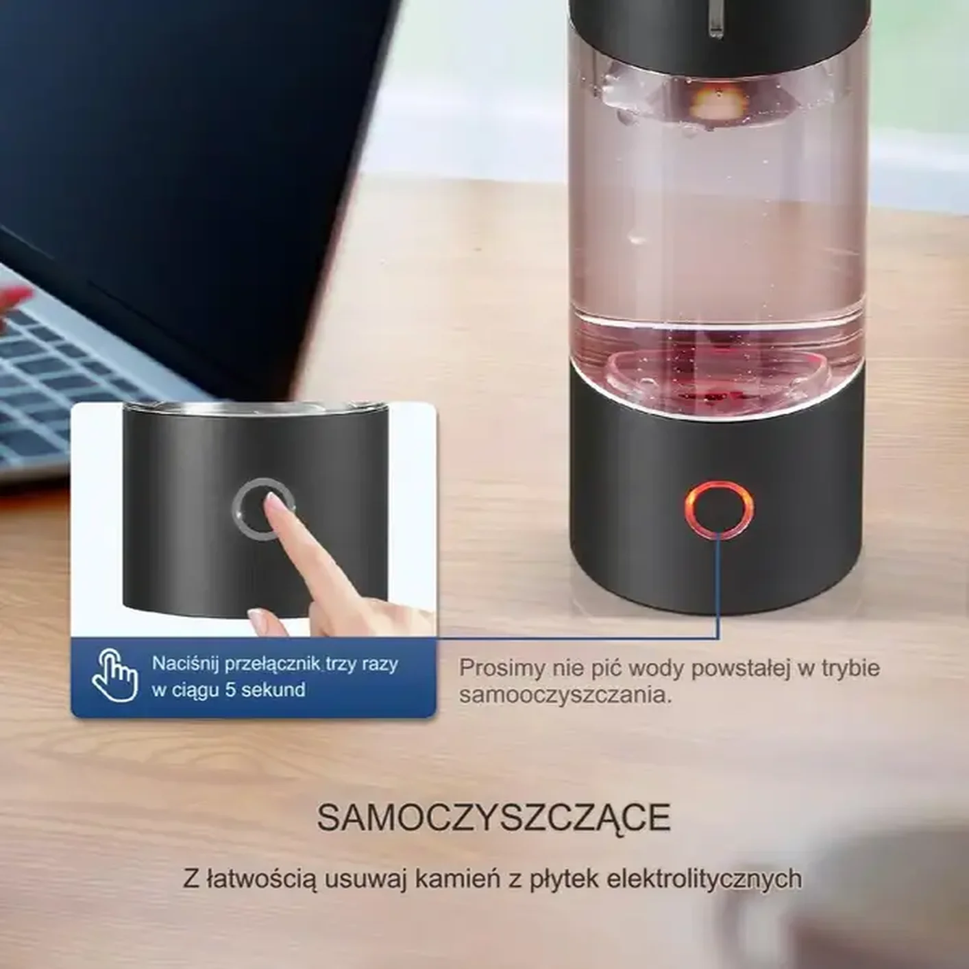 Generator wody wodorowej Jonizator wody 230ml