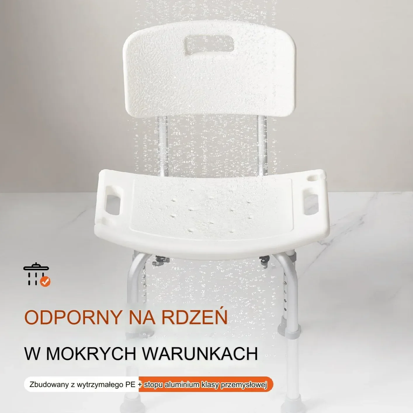 Krzesło prysznicowe do 158 kg - obrazek 2