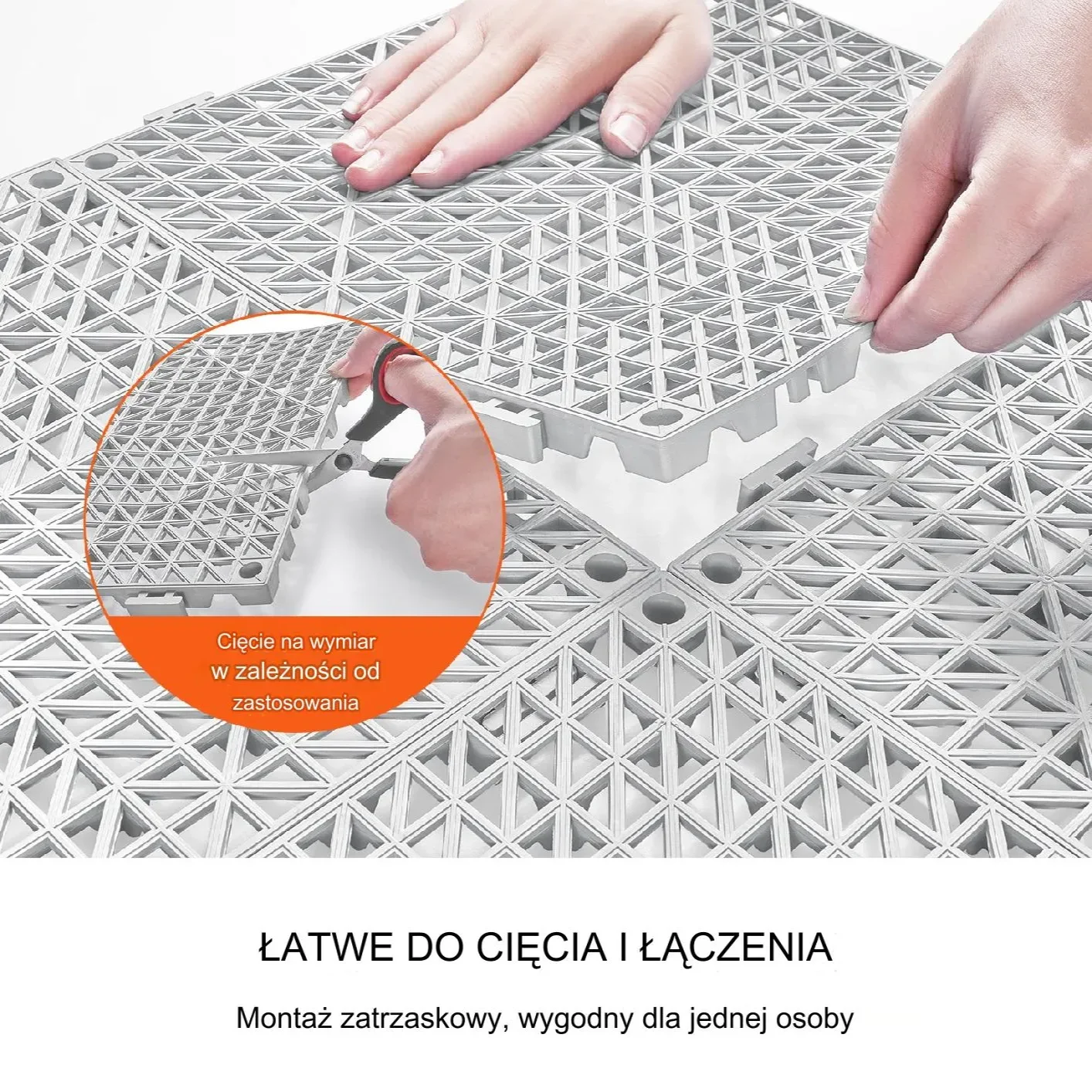 Mata drenażowa niebieskie 30x30cm 12szt PVC łączona antypoślizgowa łazienka - obrazek 2