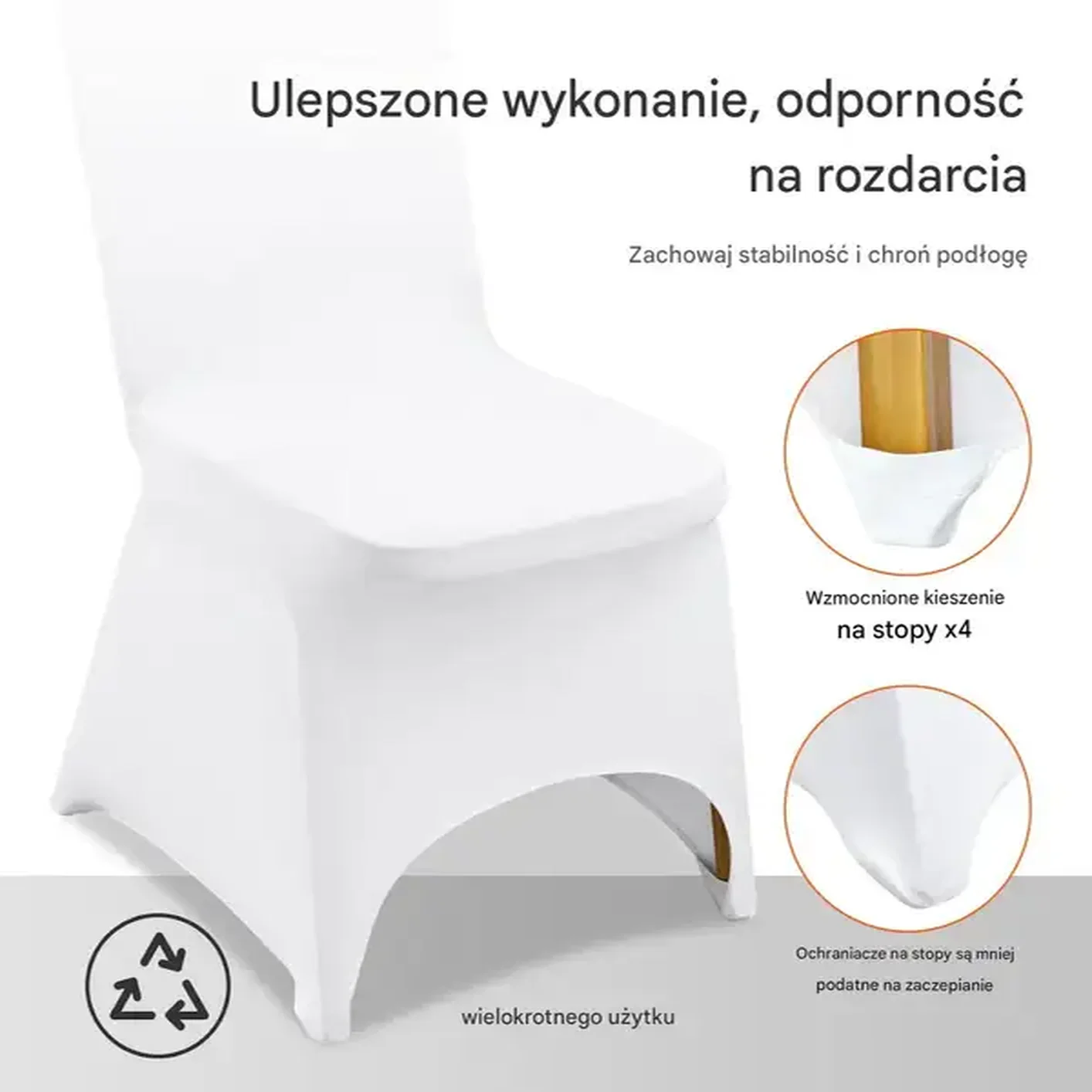 Pokrowce na krzesła 100 szt. elastyczne spandex - do ślubów i bankietów - obrazek 3
