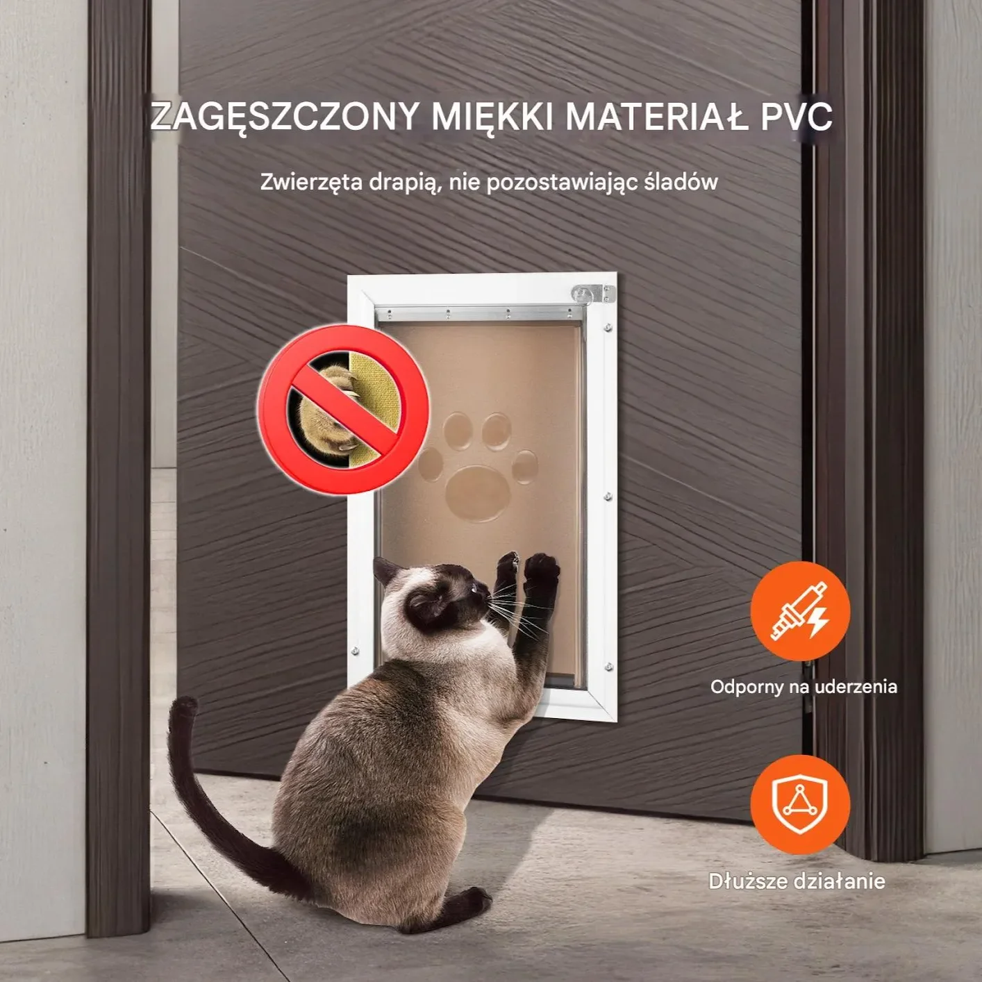 Klapa do drzwi dla zwierząt 21x31 cm PVC magnes kompatybilna - obrazek 2