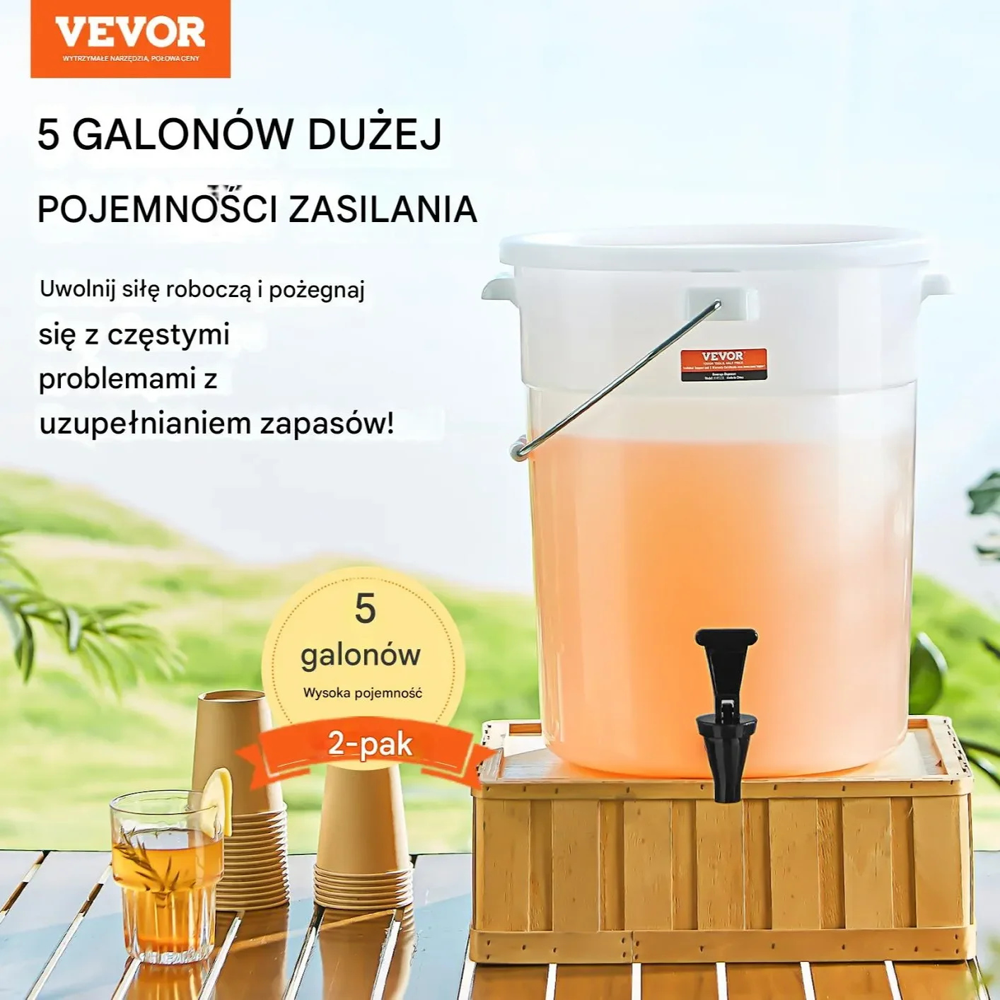 Dystrybutor do napojów – na imprezy i do restauracji 19 L 2 sztuki - obrazek 3