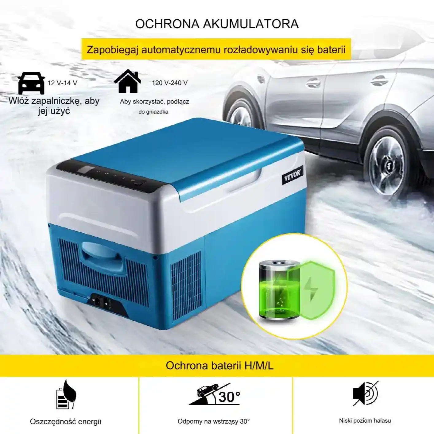 LODÓWKA TURYSTYCZNA SAMOCHODOWA PRZENOŚNA CHŁODZENIE 22L - obrazek 5