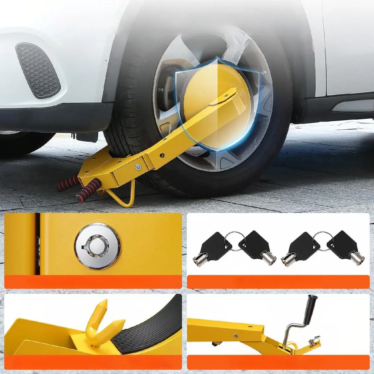 Blokada antykradzieżowa zabezpieczenie koła samochodu auta przyczepki 2szt - obrazek 4