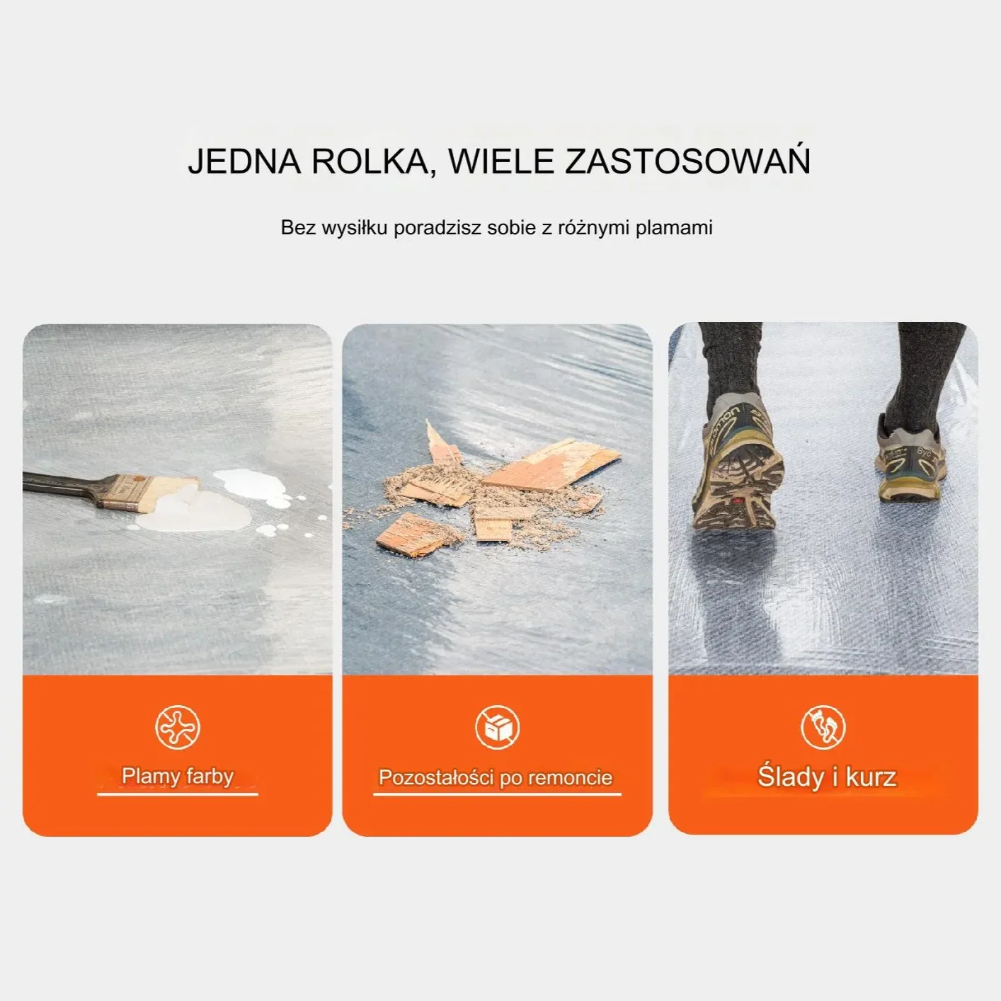 Folia ochronna na dywan 61cmx30m samoprzylepna do remontu zabezpieczenie - obrazek 5