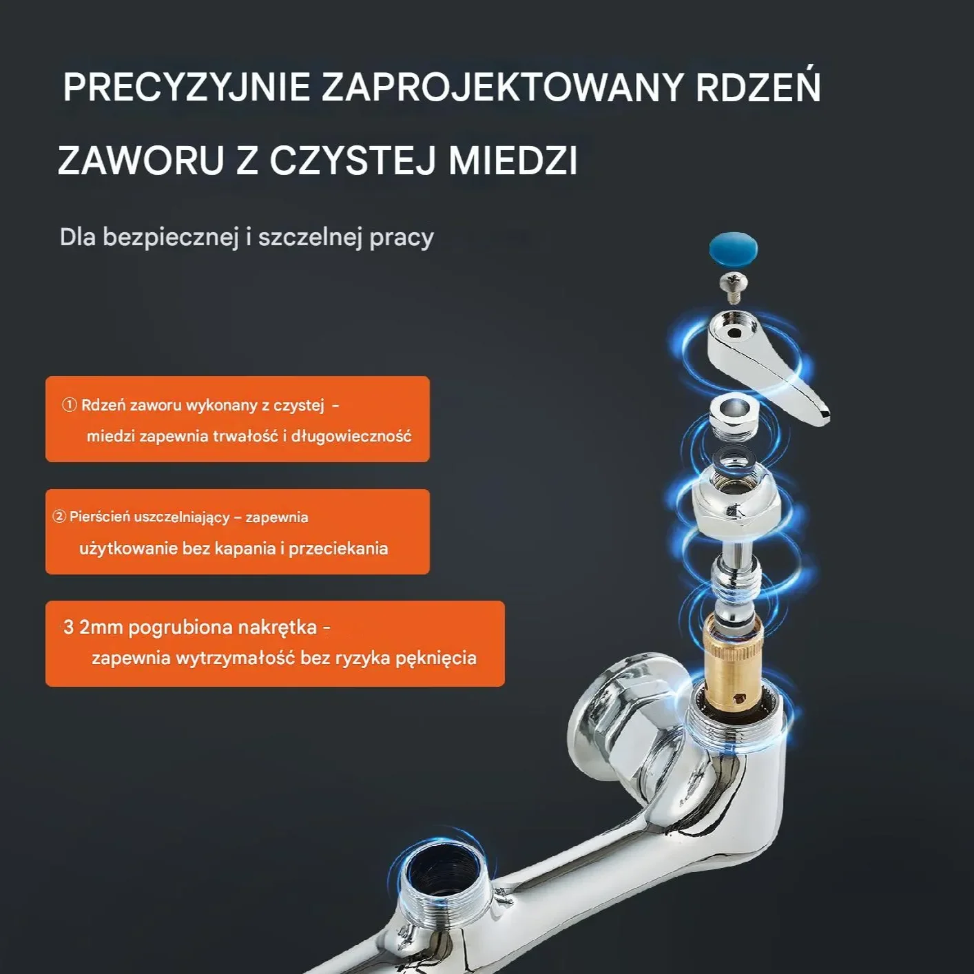 Komercyjna Bateria z Wylewką i Spryskiwaczem Pre-Rinse 530 mm - obrazek 2