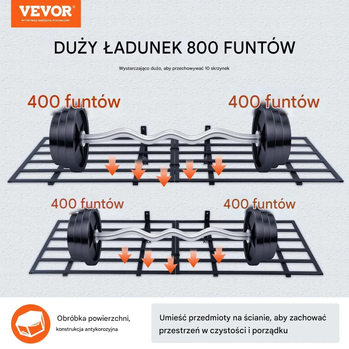 Regały do garażu 2 szt. mocowanie ścienne 726 kg warsztatowe magazynowe - obrazek 3