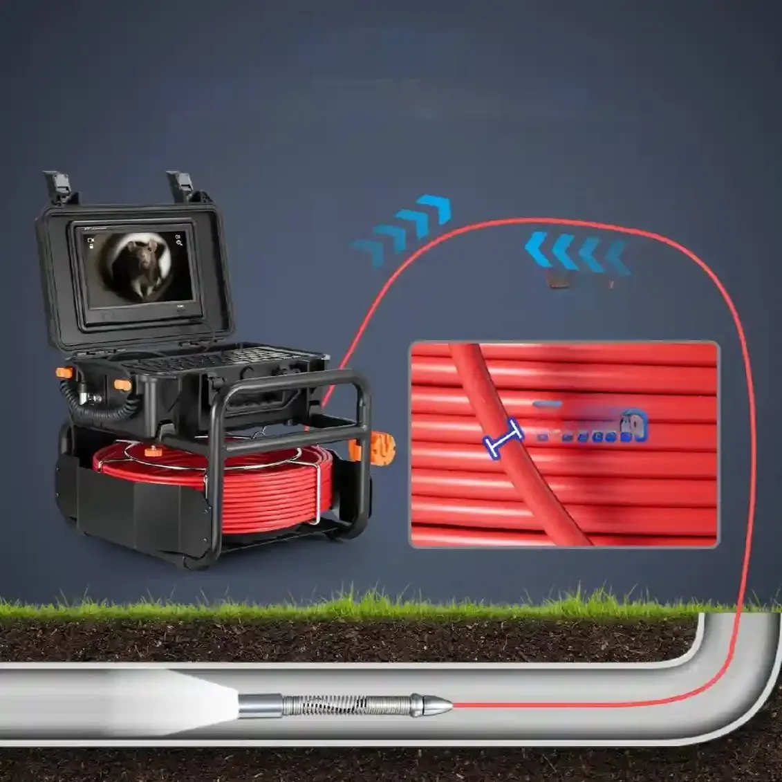 Samopoziomująca kamera inspekcyjna endoskopowa 30 m - obrazek 5