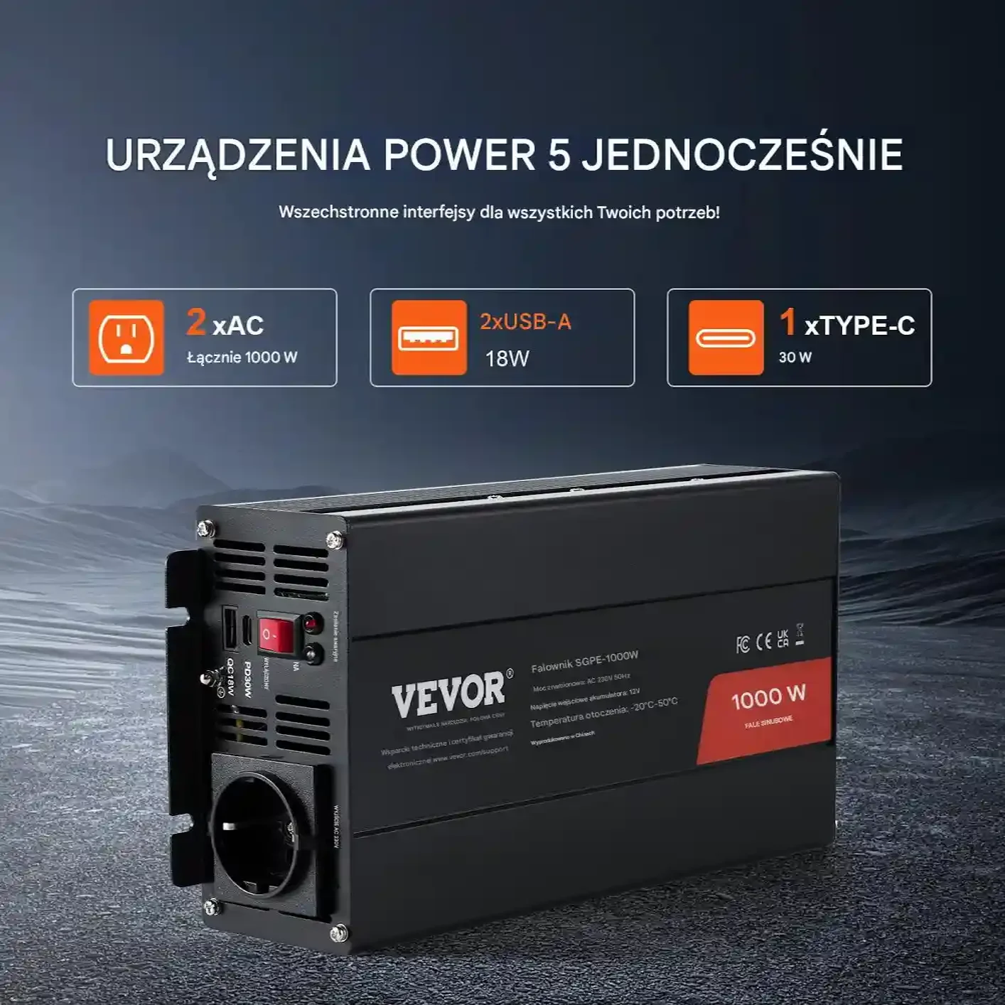 Przetwornica napięcia falownik 1000 W - obrazek 3