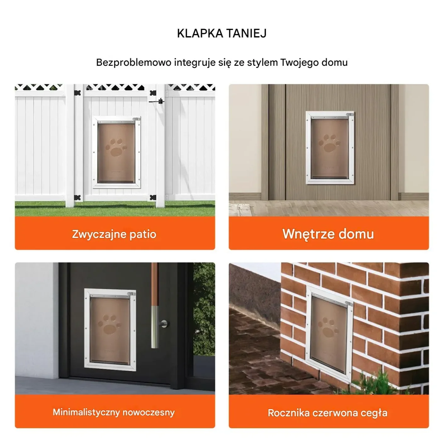 Klapa do drzwi dla zwierząt 21x31 cm PVC magnes kompatybilna - obrazek 5