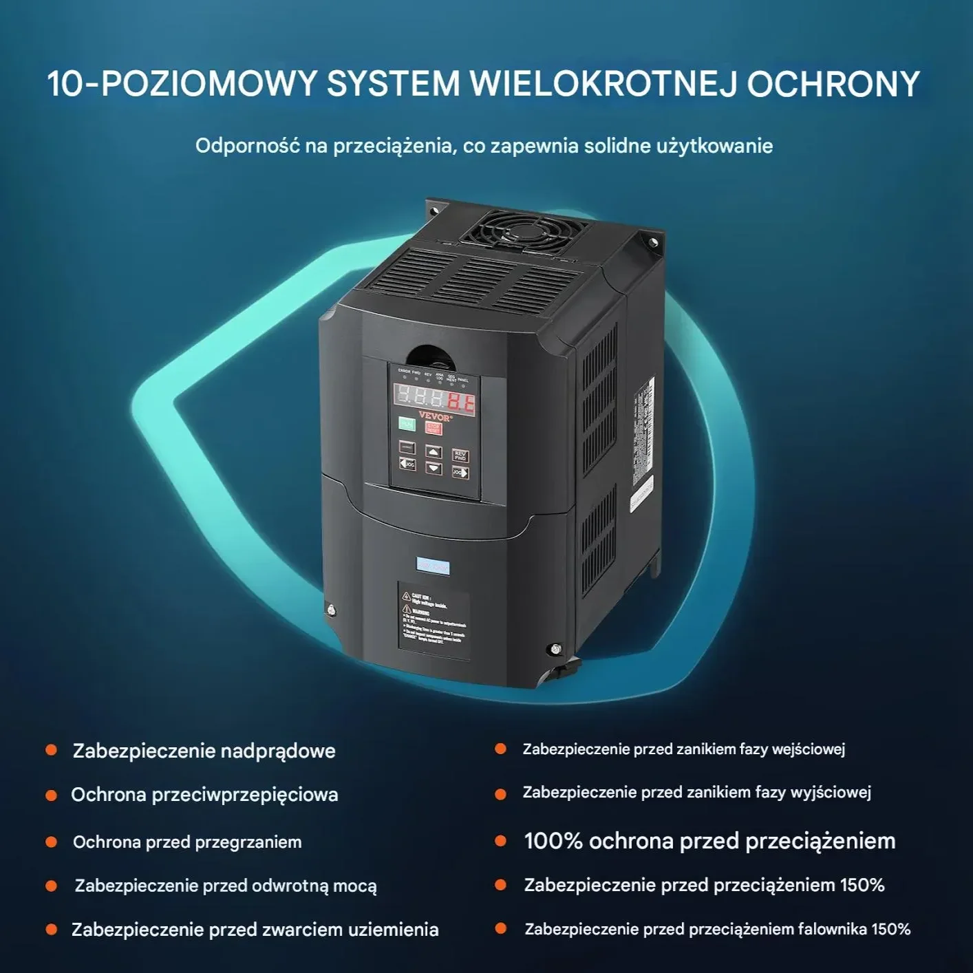 Falownik VFD 7.5kW 10HP 220V 1/3 fazowy sterownik silnika CNC regulowany - obrazek 3