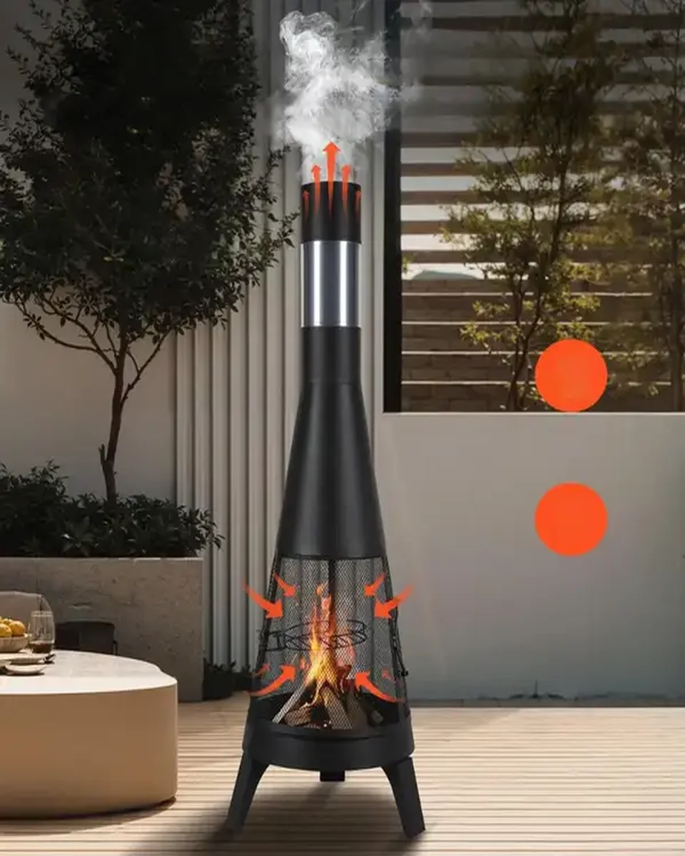 Palenisko ogrodowe kominek ogrodowy piecyk tarasowy piec 150 cm - obrazek 3