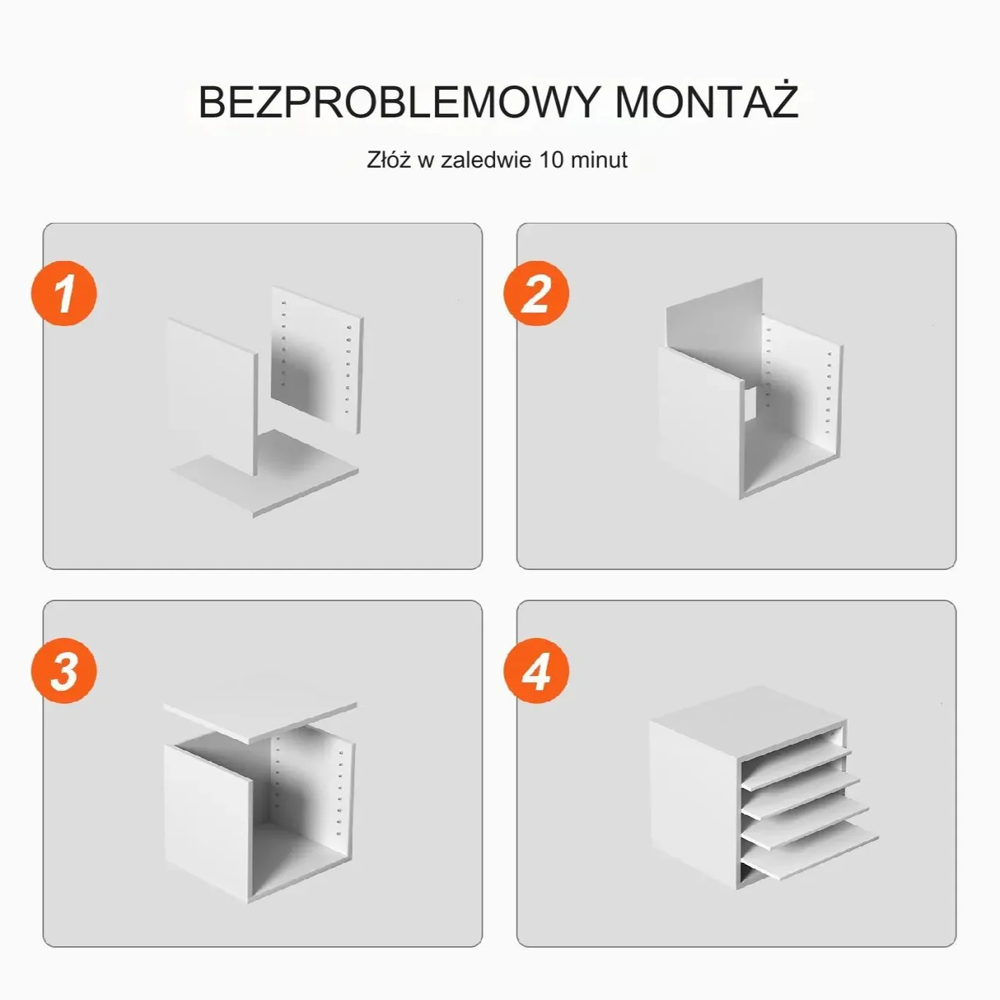 Regał półka szafka książki segregatory biały salon biuro gabinet 35.5x33 cm - obrazek 5