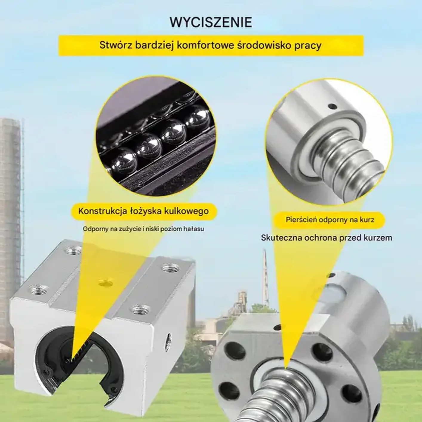 Komplet CNC SBR20 prowadnice liniowe z 3 śrubami kulowymi i łożyskami - obrazek 5