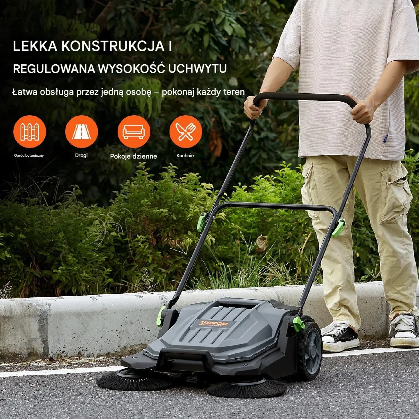 Ręczna Zamiatarka o Szerokości 65 cm - obrazek 3