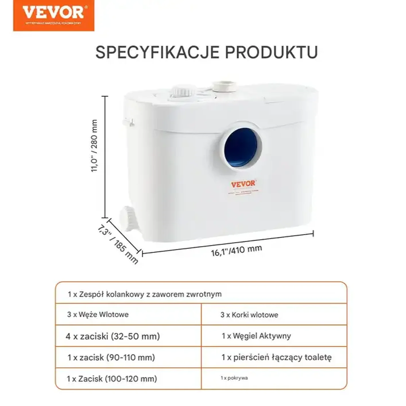 Pompa z rozdrabniaczem do WC rozdrabniacz młynek przepompownia do WC 700W - obrazek 2