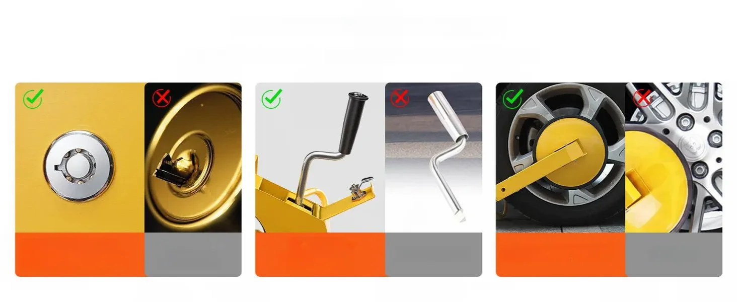 Blokada koła antykradzieżowa do aut przyczep kamperów 160-380 mm - obrazek 6