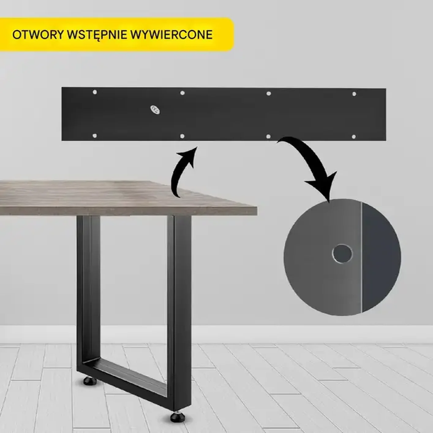 Nogi do stołu lawy biurka stolika metalowe loftowe 60 x 72cm czarne - obrazek 4