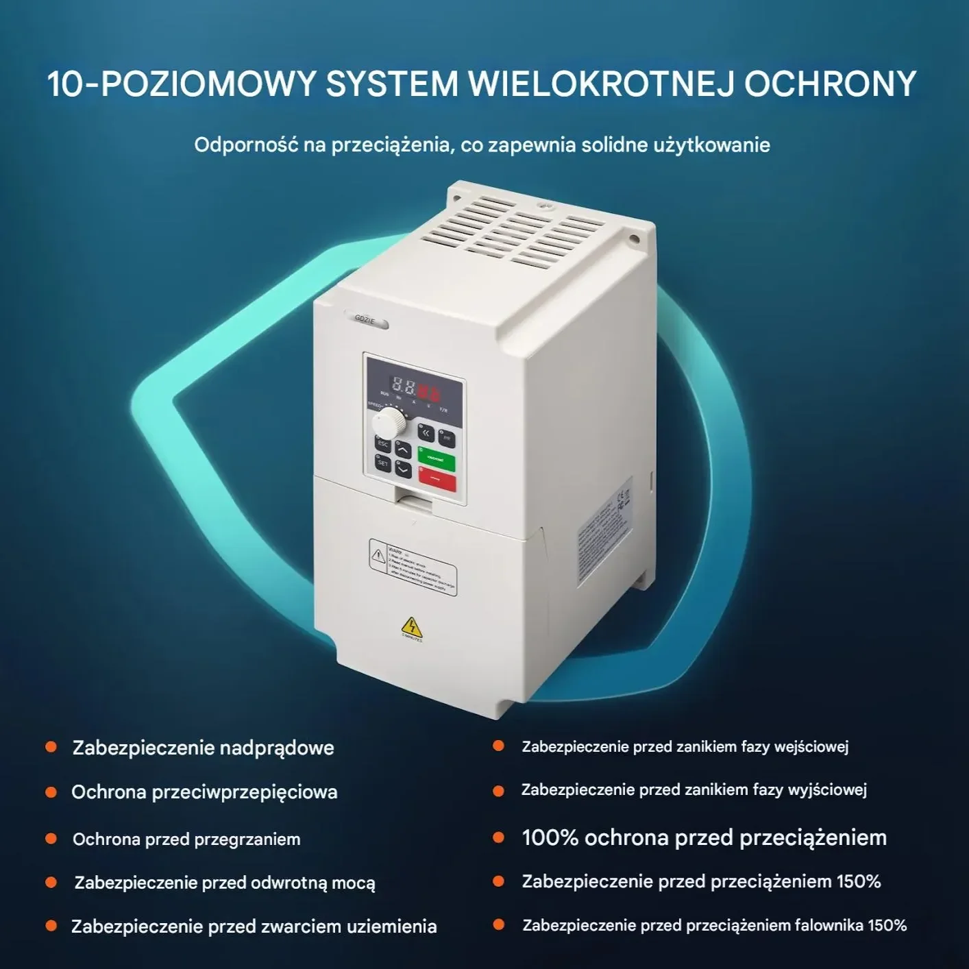Falownik VFD 4kW 5HP 380V 1/3 fazowy sterownik silnika CNC regulowany - obrazek 3