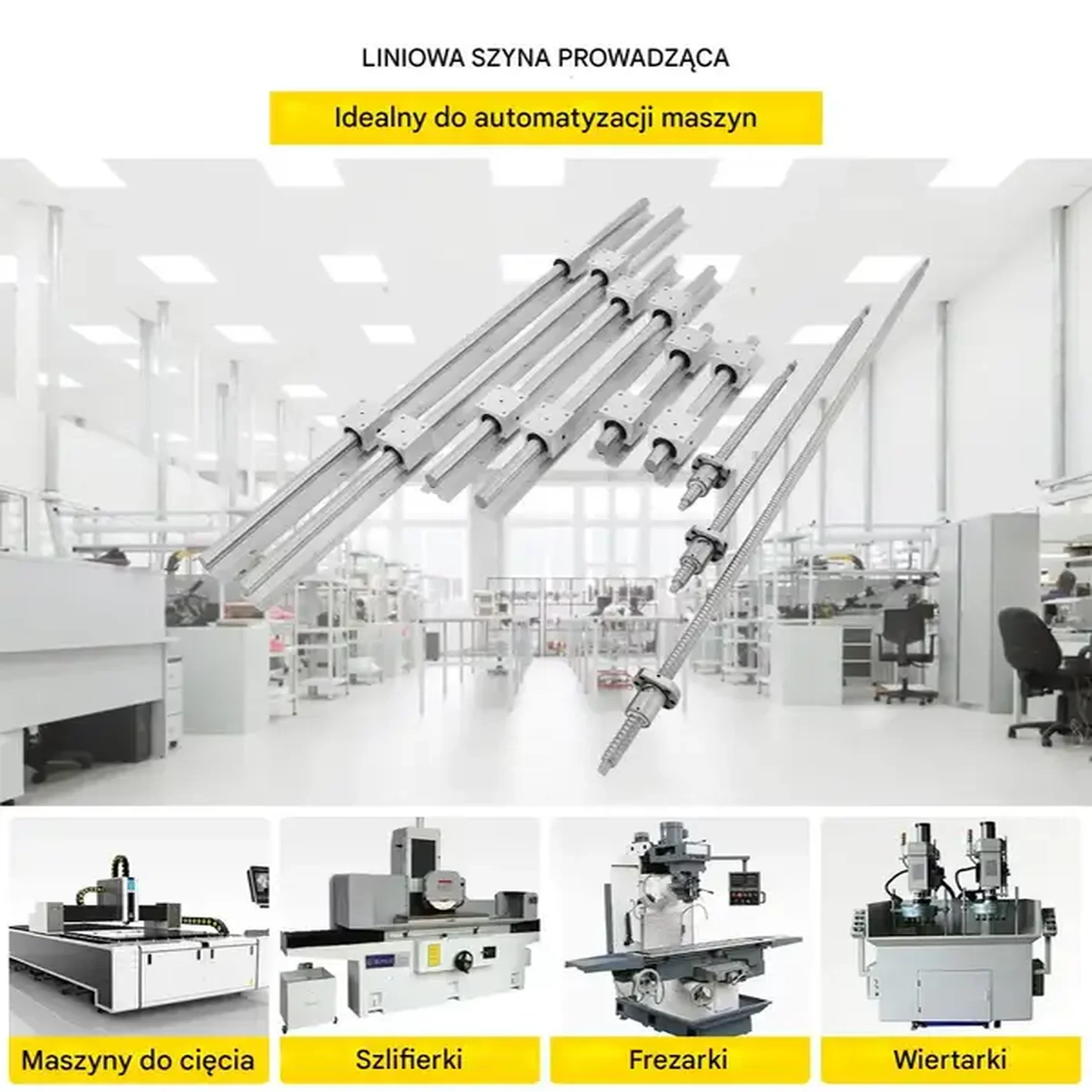 Komplet CNC SBR20 prowadnice liniowe z 3 śrubami kulowymi i łożyskami - obrazek 6