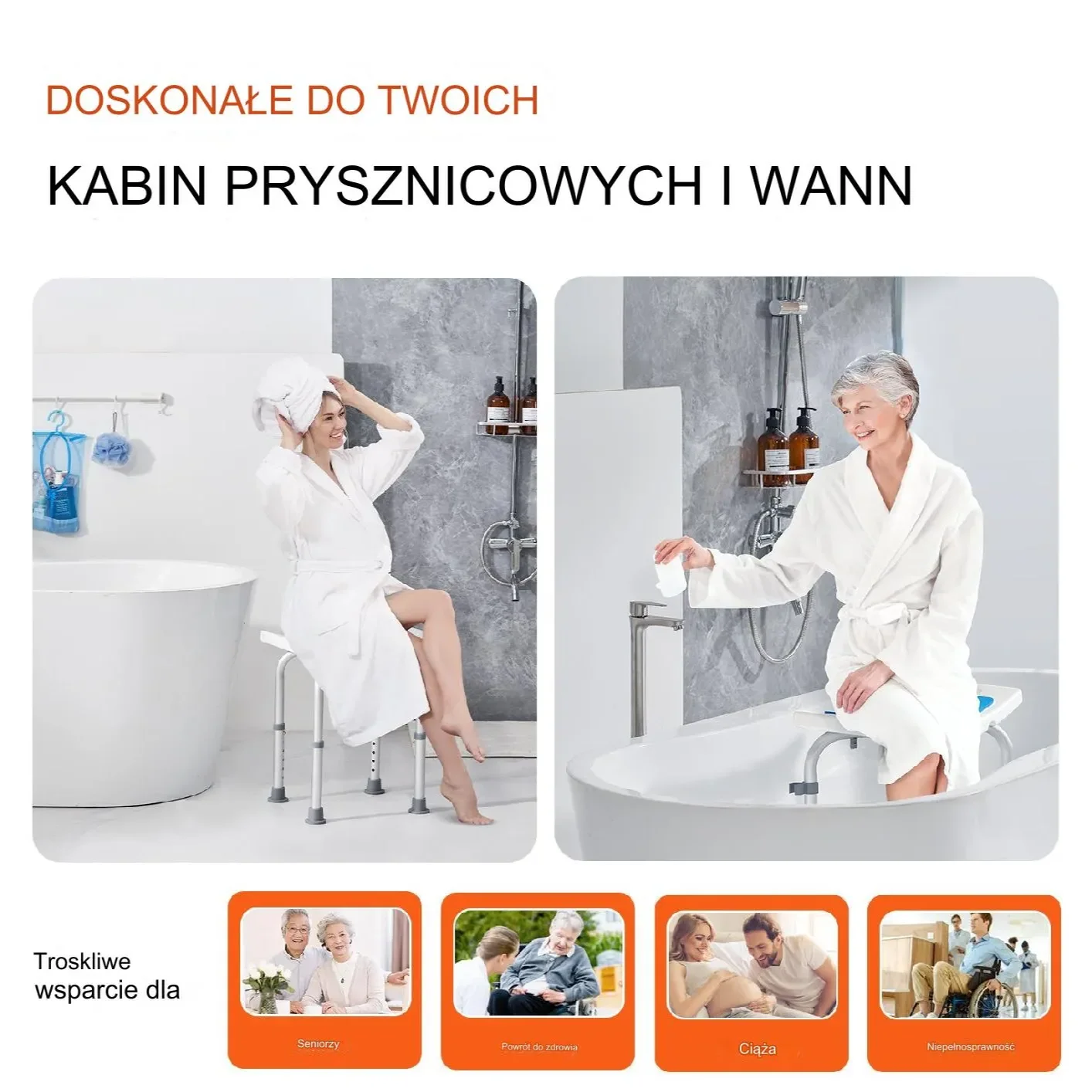 Siedzisko prysznicowe do 158 kg - obrazek 4