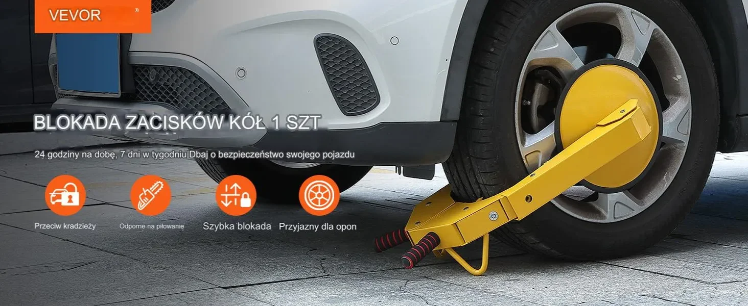 Blokada koła antykradzieżowa do aut przyczep kamperów 160-380 mm - obrazek 10