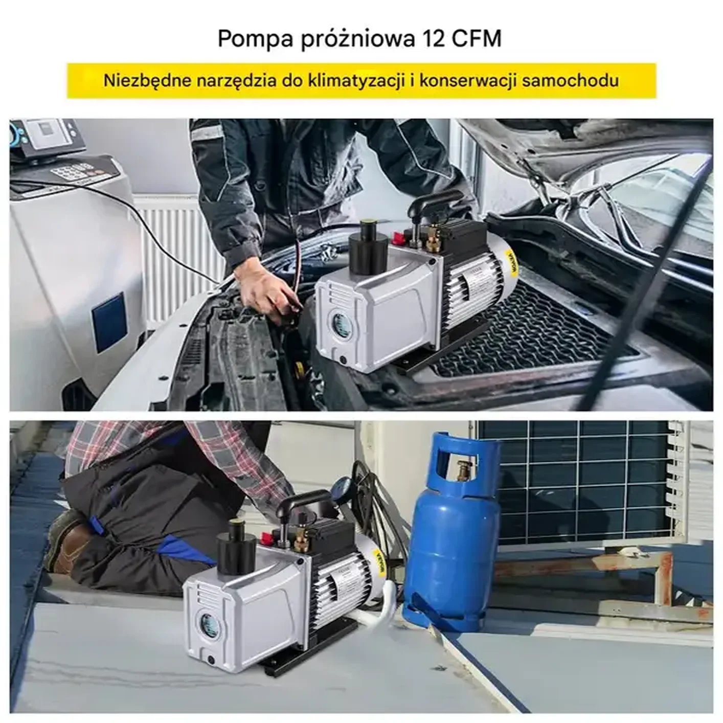 Pompa próżniowa 1-stopniowa 12CFM 340L/min 6,35mm - serwis klimatyzacji - obrazek 6