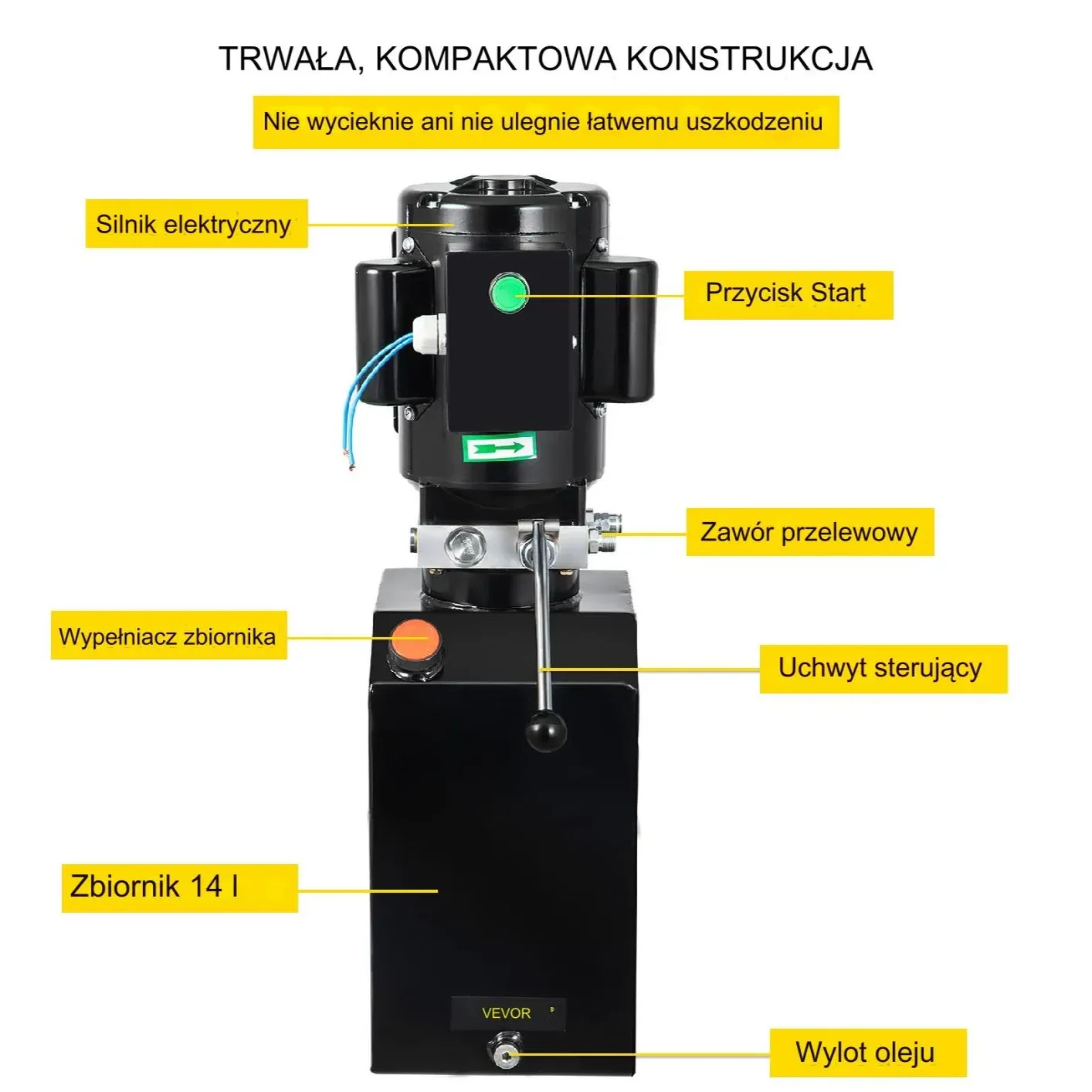 Stacja do podnośników samochodowych hydrauliczna 14L 1HP naprawa warsztat - obrazek 10