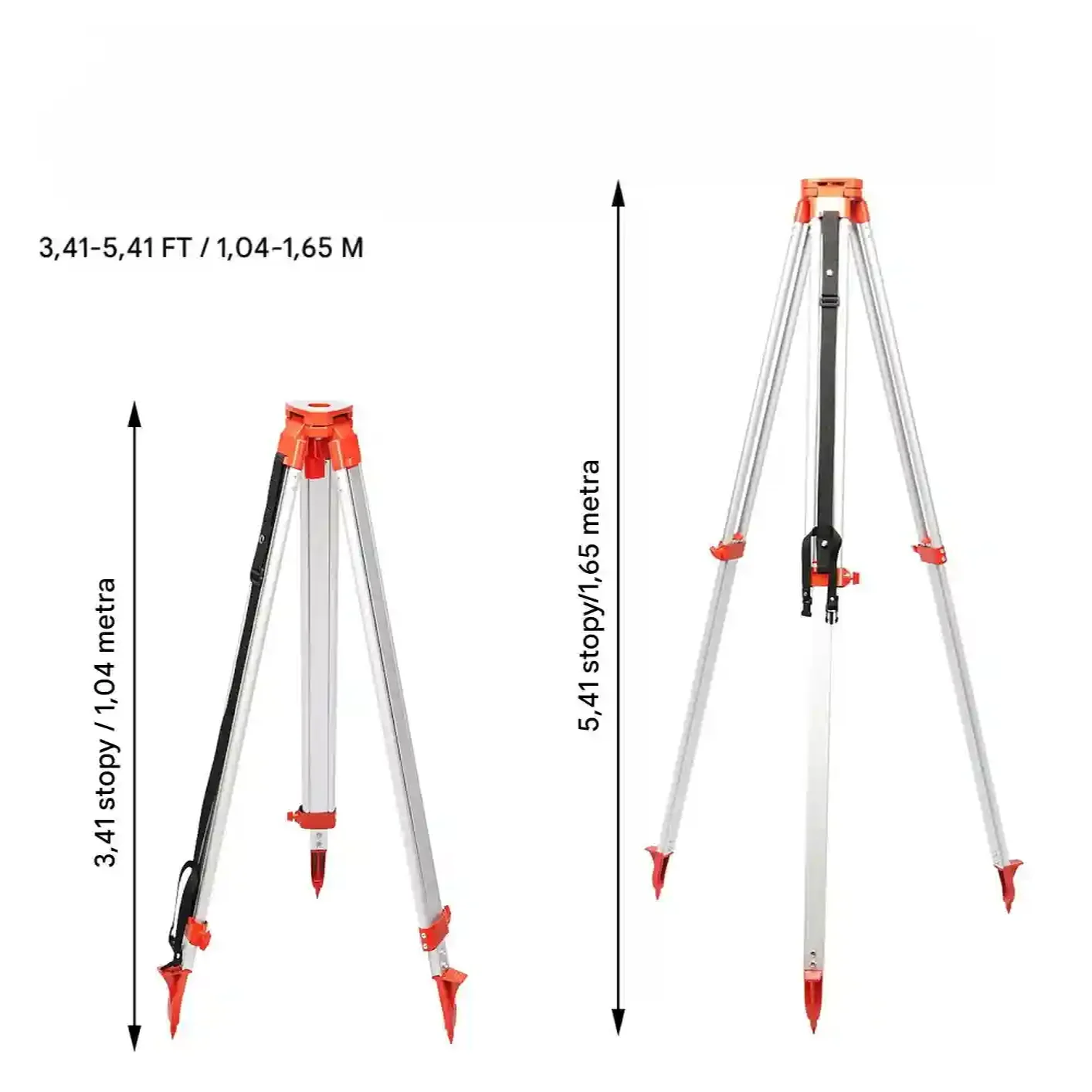 Poziomica laserowa obrotowa zielona 500m 360° z statywem i tyczką 5m