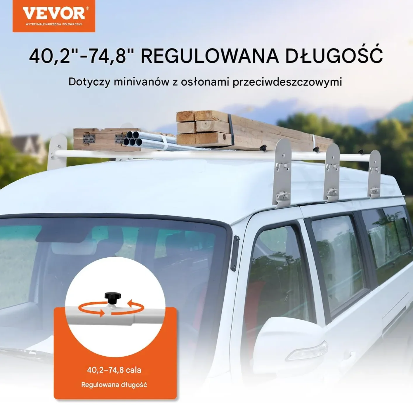 Bagażnik Dachowy Do Vana Stalowy Bez Wiercenia – Udźwig 340 kg - obrazek 3