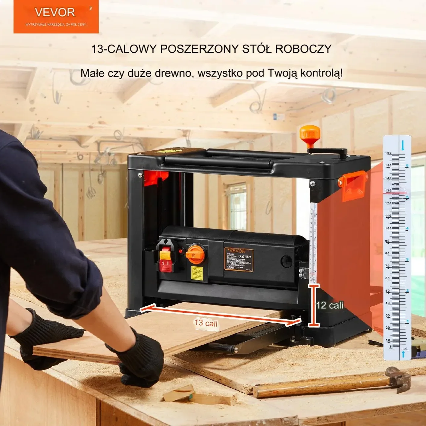 Strug elektryczny heblarka grubościówka hebel strugarka wyrówniarka 6 m/min - obrazek 6