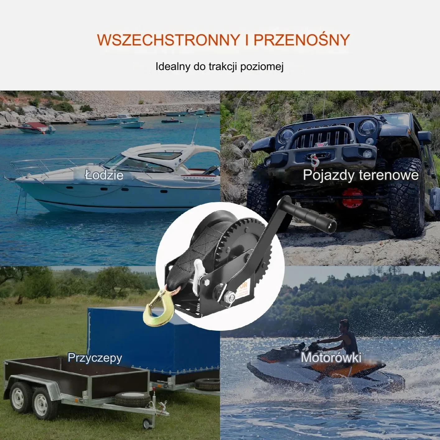 Wciągarka Ręczna z Korbą 544 kg - obrazek 3