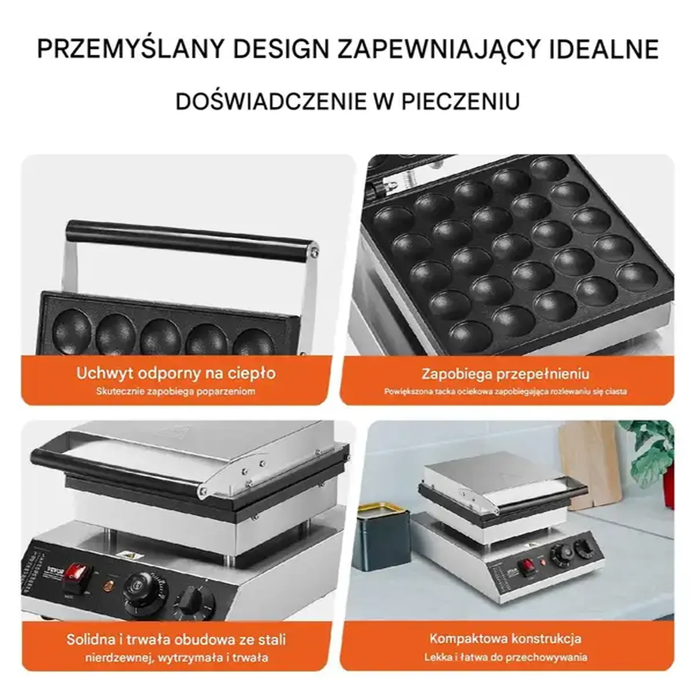 Gofrownica do Poffertjes holenderskich naleśników naleśnikarka 25 szt 1700W - obrazek 2