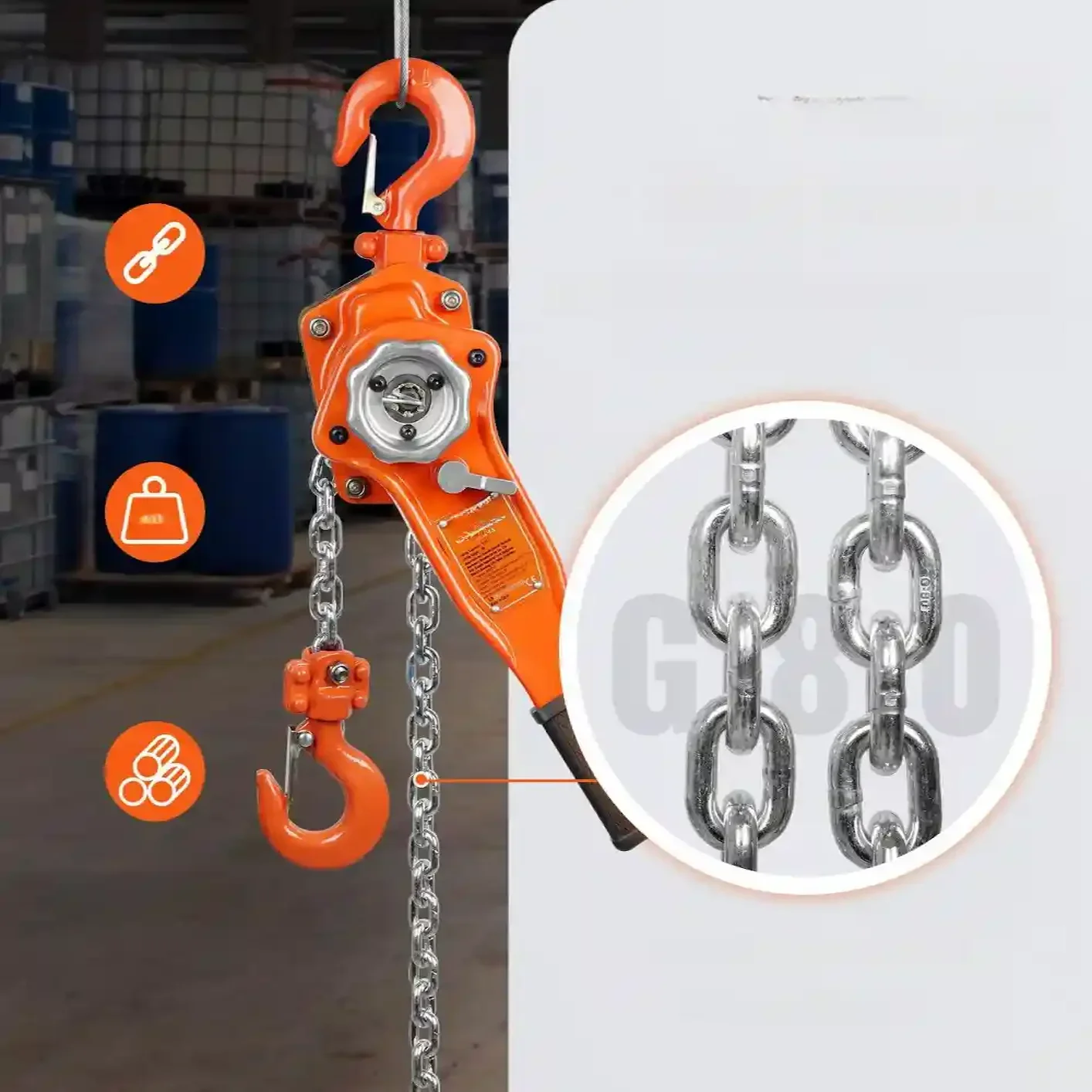 Wciągarka wyciągarka łańcuchowa ręczna 250 kg 1,4 m - obrazek 4