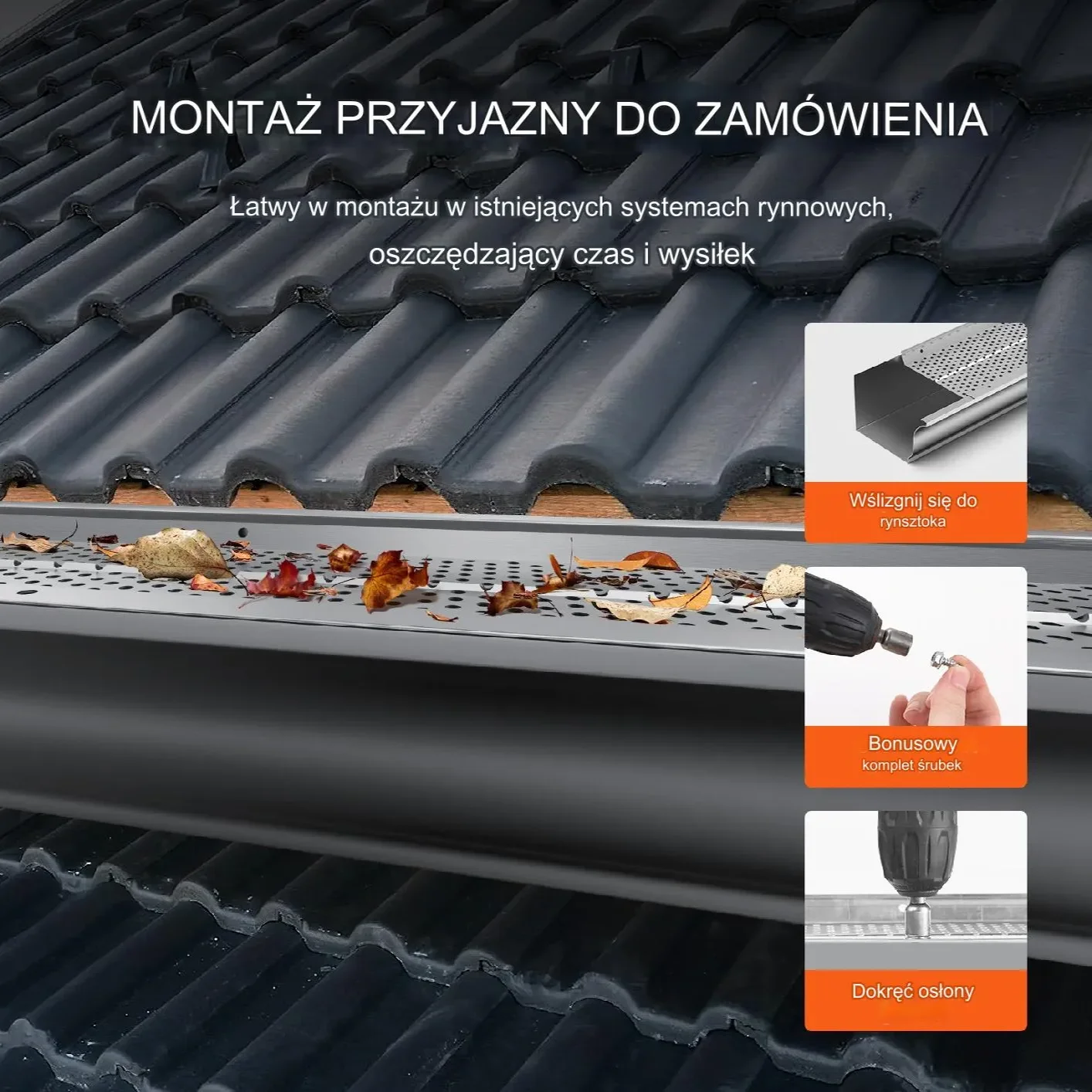 Aluminiowa Osłona Rynny 1220 x 127 x 16 mm 13 Paneli - obrazek 3